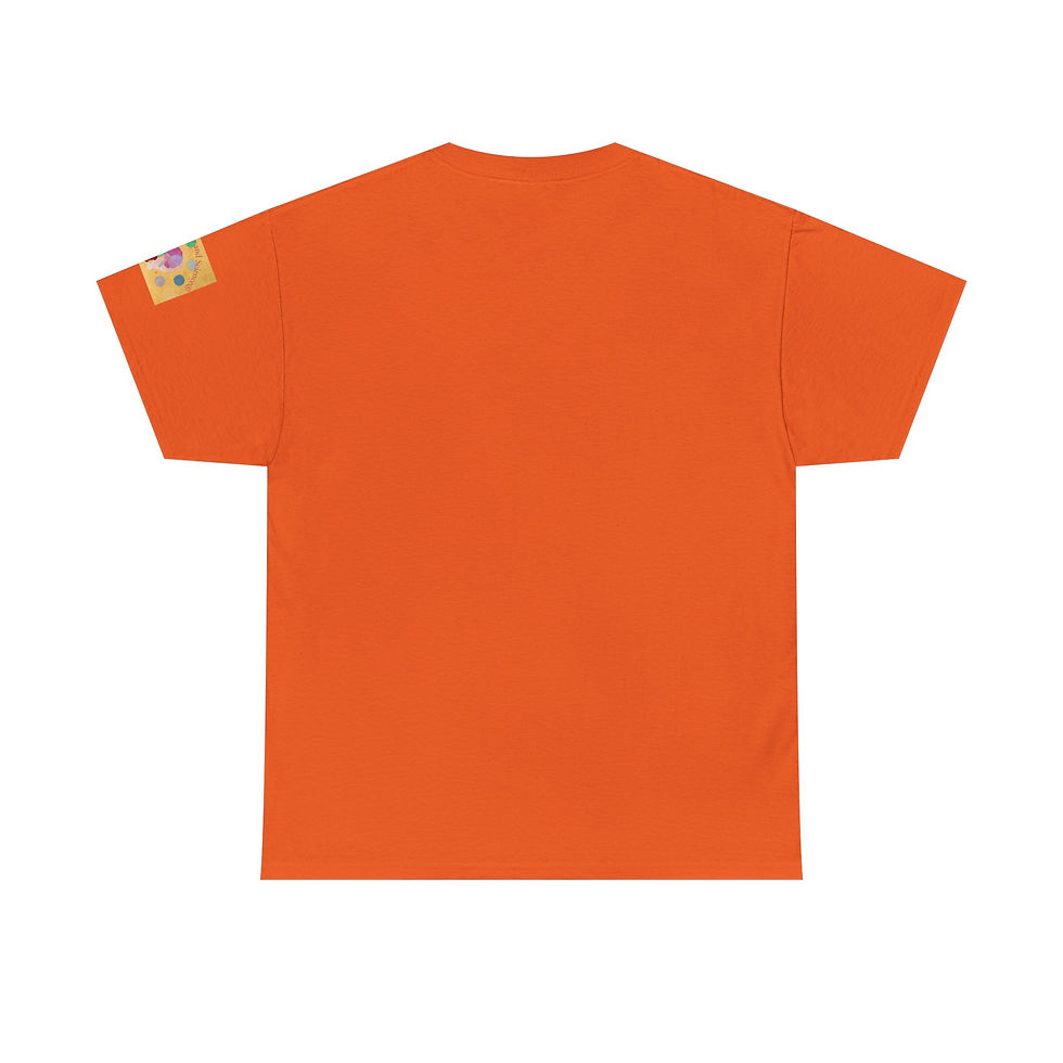 Miniaturbild: Logo gelb mit Blumen - mit Ärmellogo -Unisex 100 % Cotton-Druck riecht anfangs