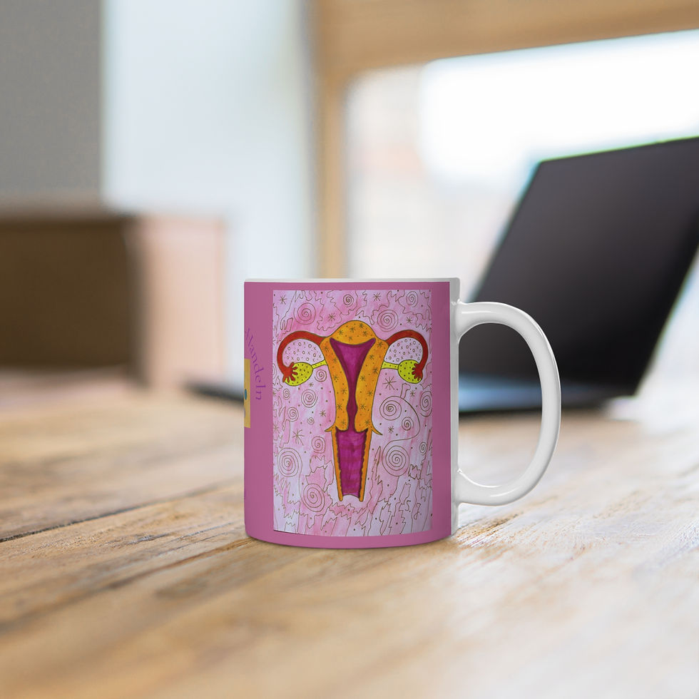 Miniaturbild: Unterleib Weiblich - 2 - Links- und Rechtshänder Keramik Tasse 
