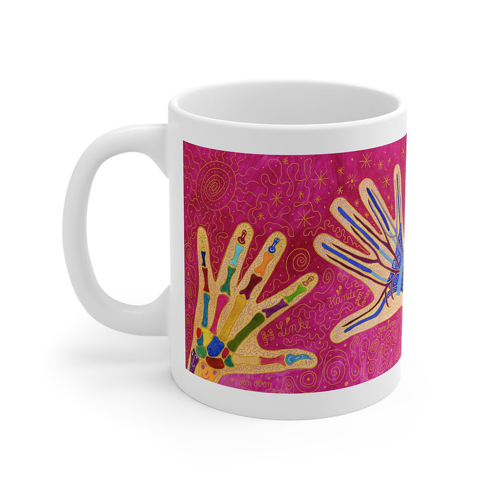 Miniaturbild: Hände - 3 - Links- und Rechtshänder Keramik Tasse 