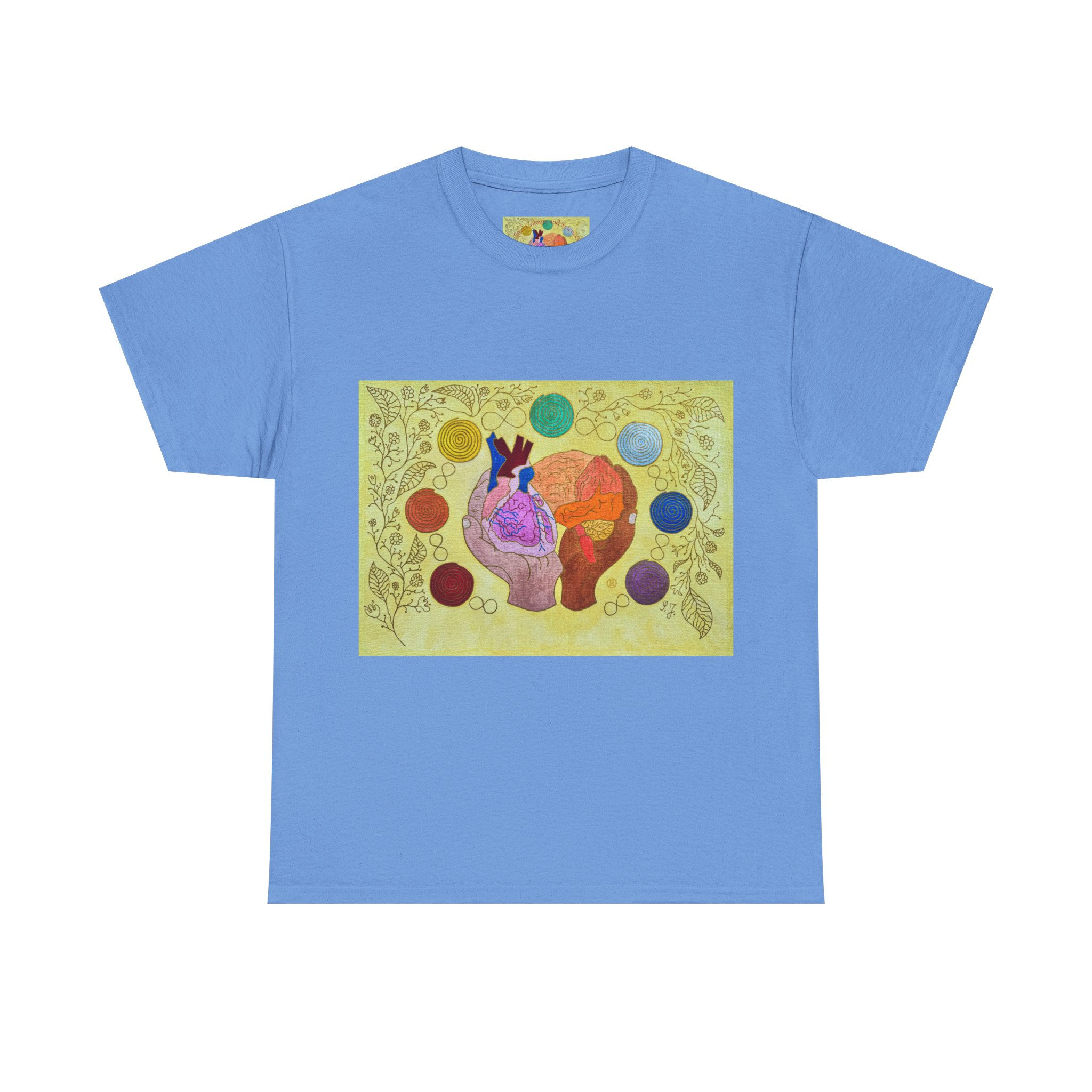 Logo gelb mit Blumen-ohne Ärmellogo - Unisex 100 % Cotton-Druck riecht anfangs