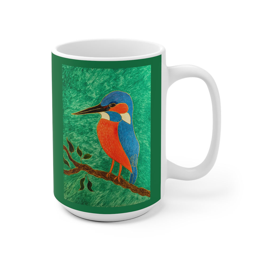 Miniaturbild: Eisvogel männlich 3 - Links- und Rechtshänder Keramik Tasse 