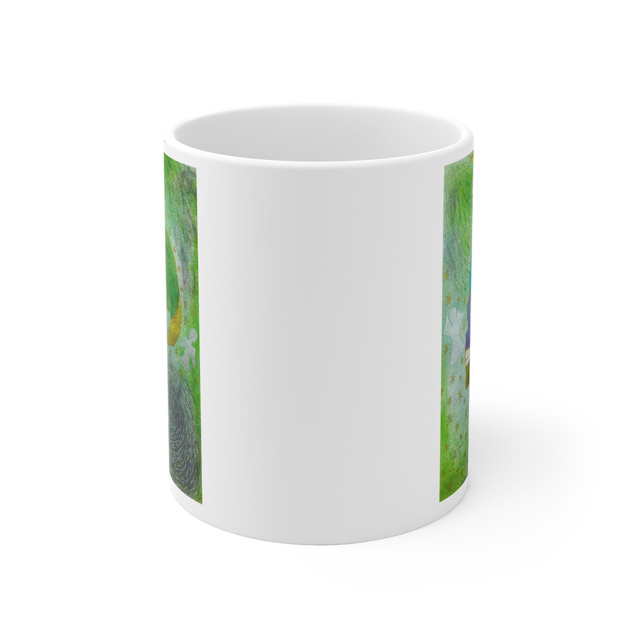 Schädel seitlich - 3 - Links- und Rechtshänder Keramik Tasse