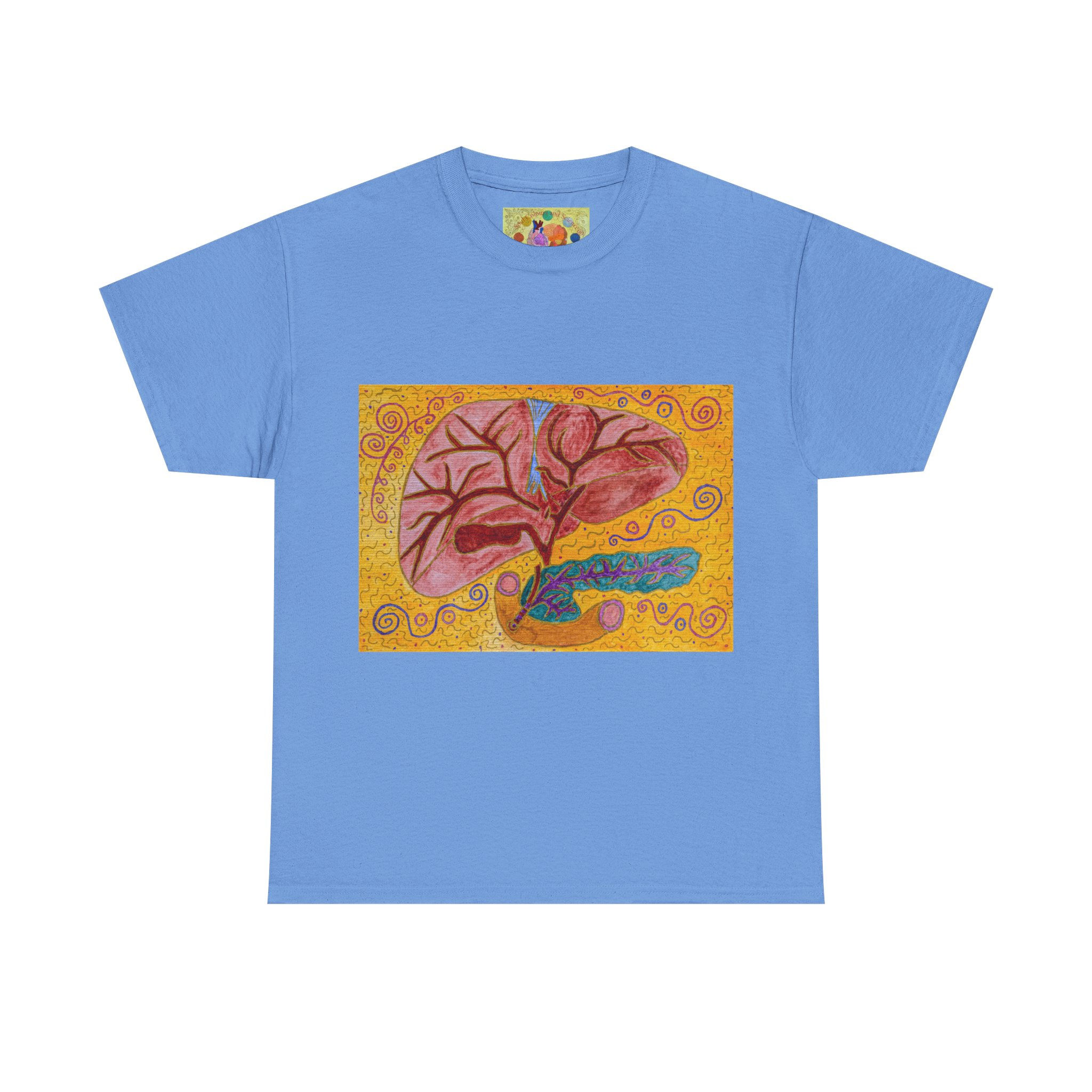 Leber Galle Bauchsp.-Kein Logo auf Ärmel-Unisex 100% Cotton-Druck riecht anfangs