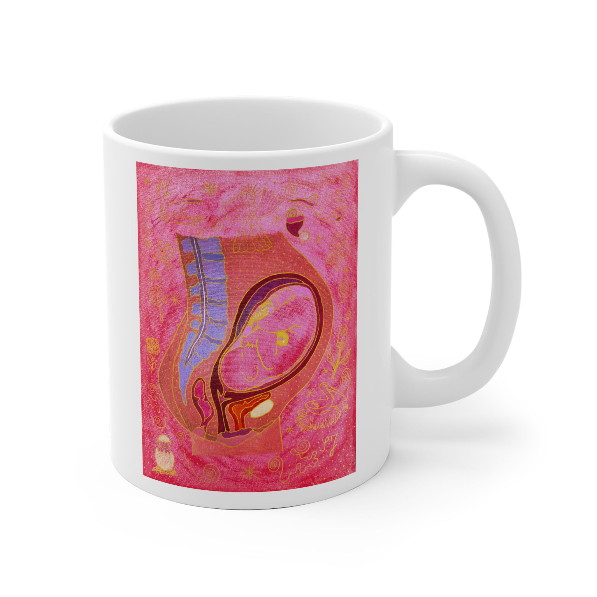 Schwangerschaft - 3 - Links- und Rechtshänder Keramik Tasse