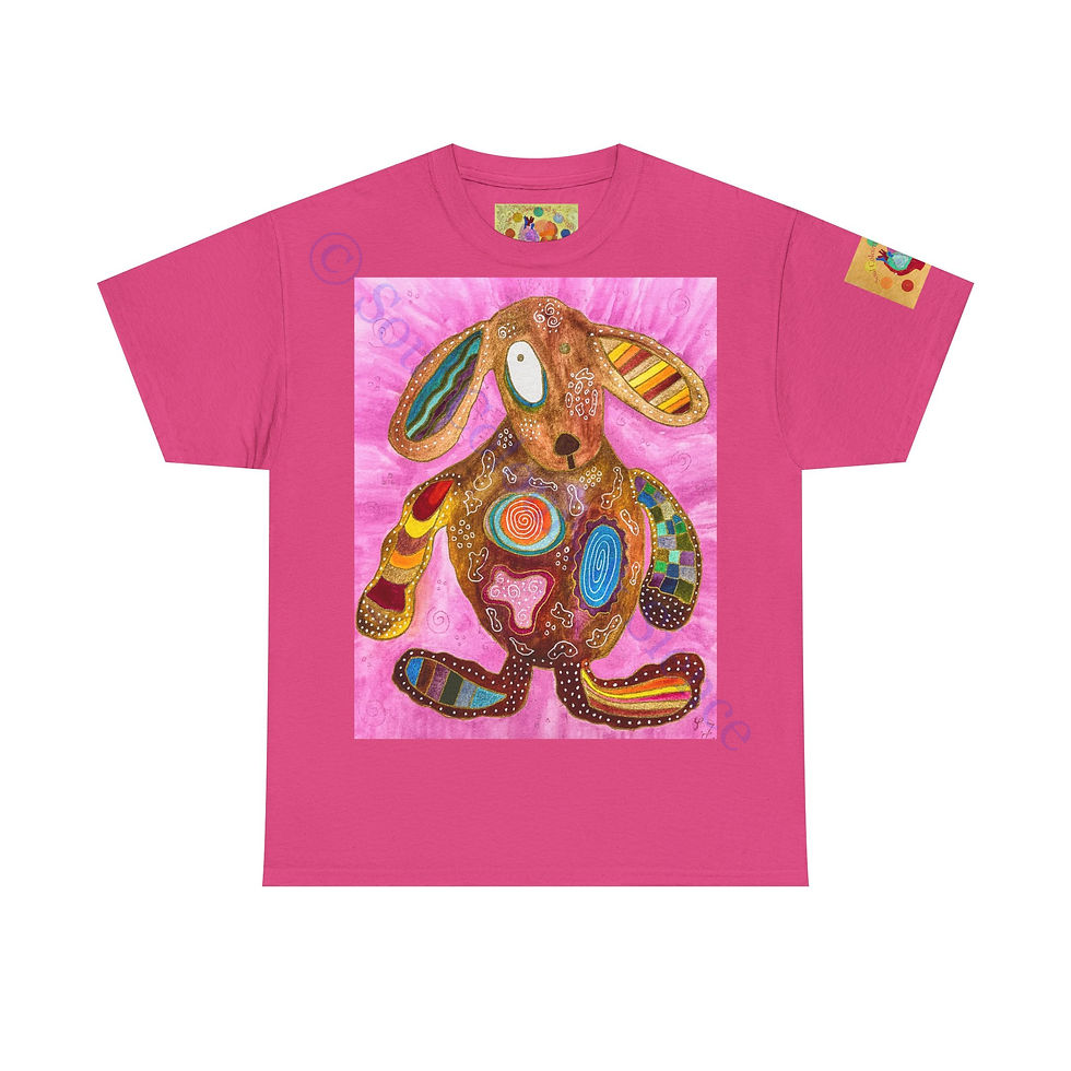 Miniaturbild: Teddyhund lila - mit Logo auf Ärmel - Unisex 100 % Cotton - Druck riecht anfangs