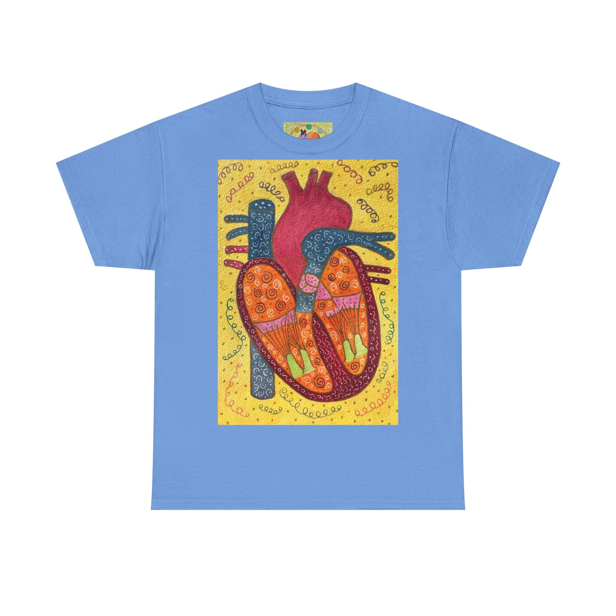 Herz Lustig - Ohne Logo auf Ärmel - Unisex 100 % Cotton - Druck riecht anfangs