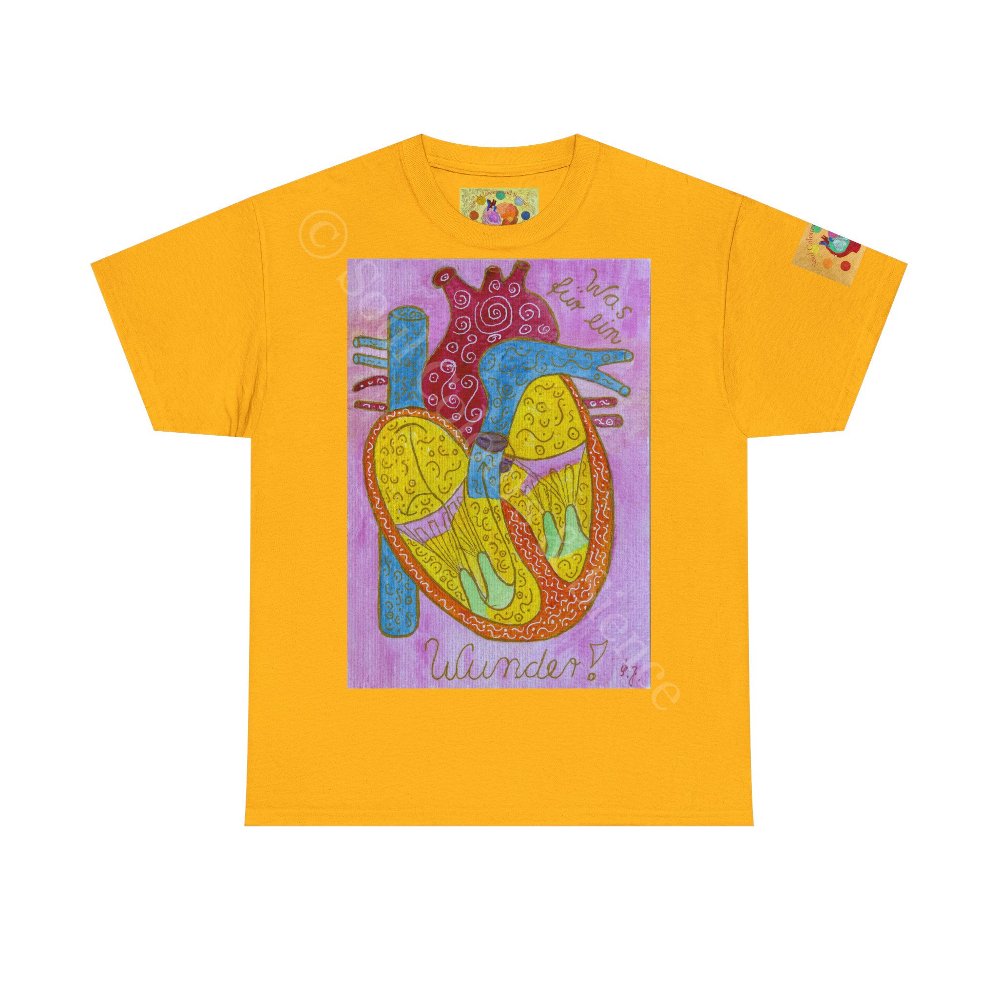 Herz Wunder - mit Logo auf Ärmel - Unisex 100 % Cotton - Druck riecht anfangs