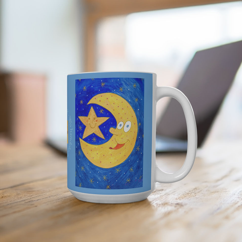 Miniaturbild: Mond und Stern - 1 - Links- und Rechtshänder Keramik Tasse 