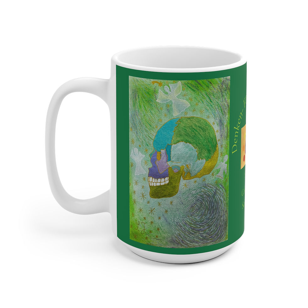 Miniaturbild: Schädel seitlich - 2 - Links- und Rechtshänder Keramik Tasse 