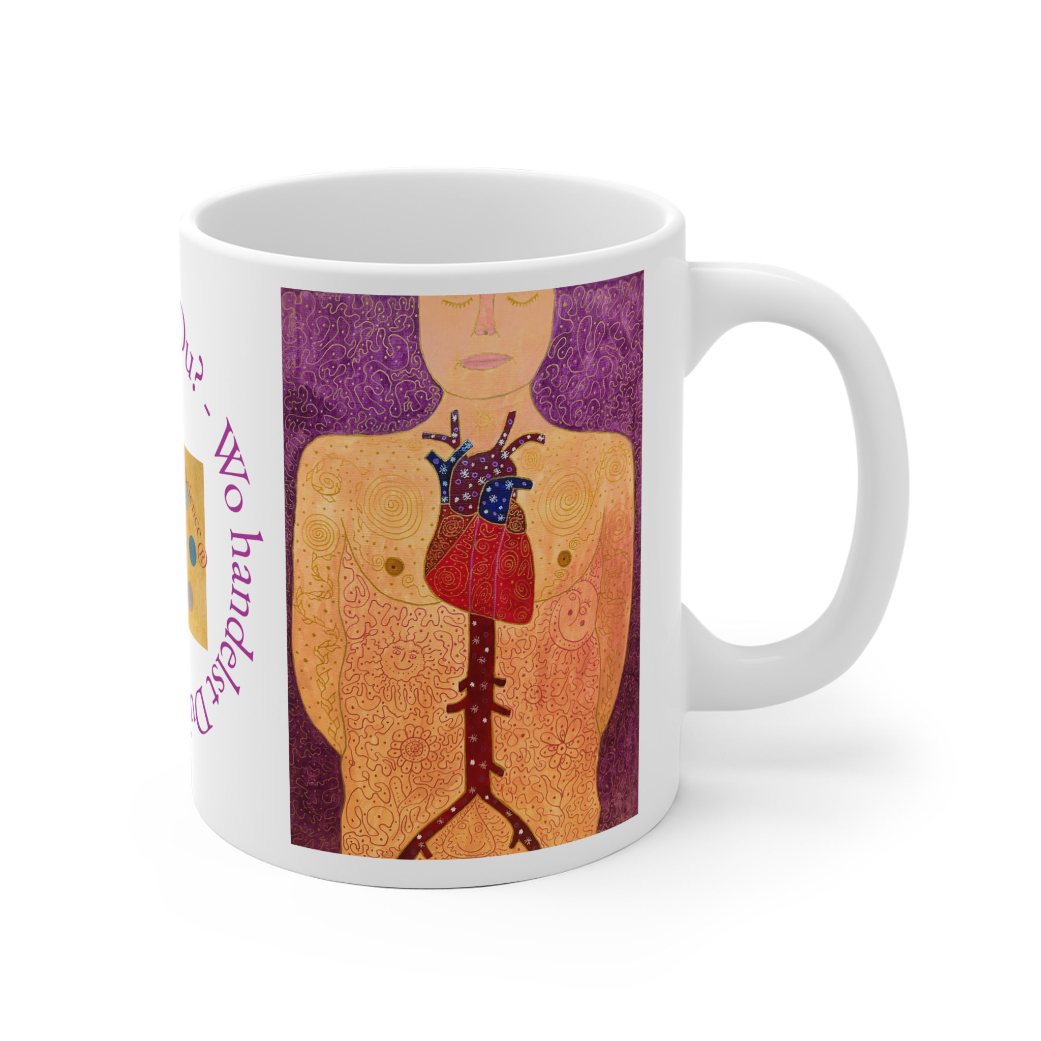 Aorta mit Oberkörper - 1 - Links- und Rechtshänder Keramik Tasse