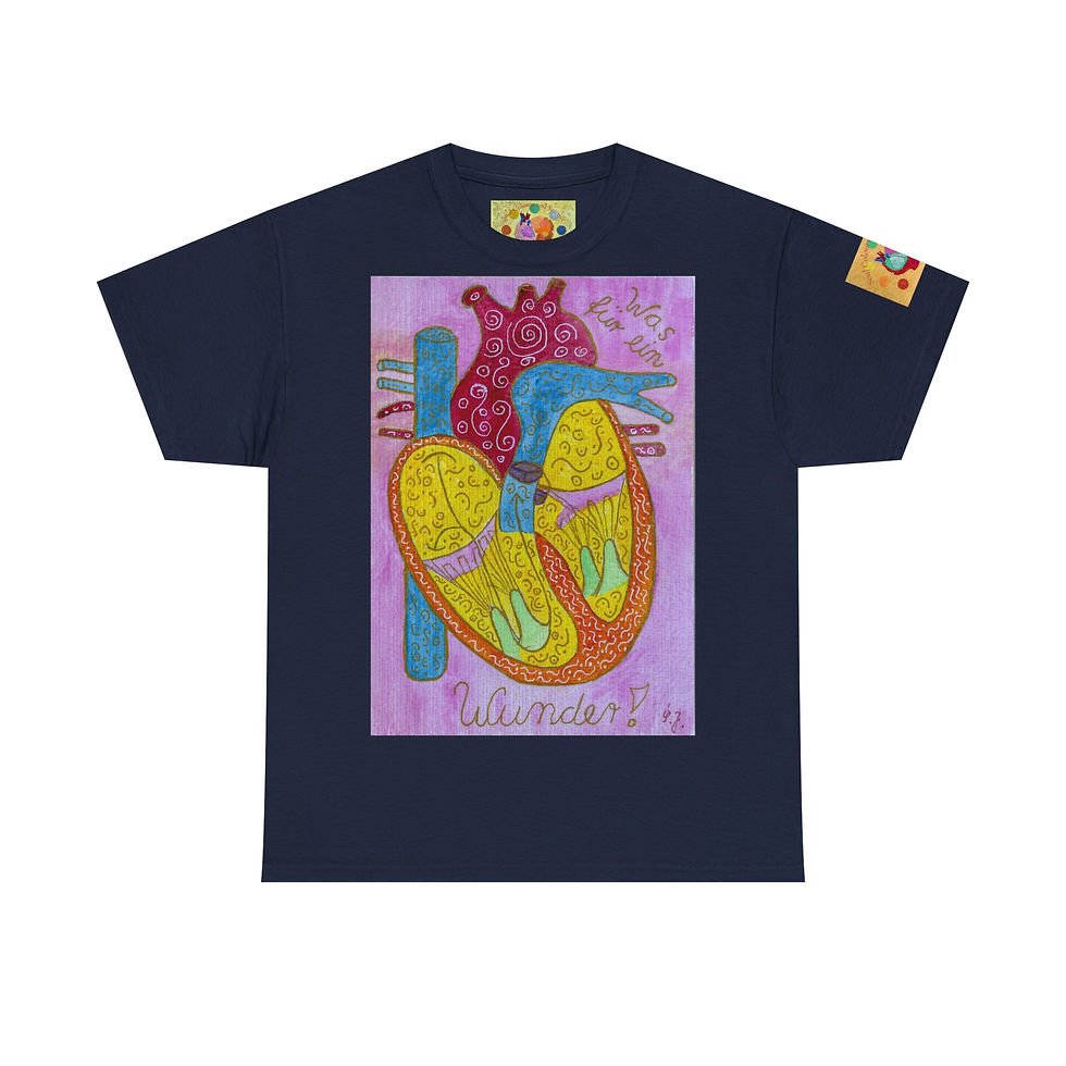 Miniaturbild: Herz Wunder - mit Logo auf Ärmel - Unisex 100 % Cotton - Druck riecht anfangs
