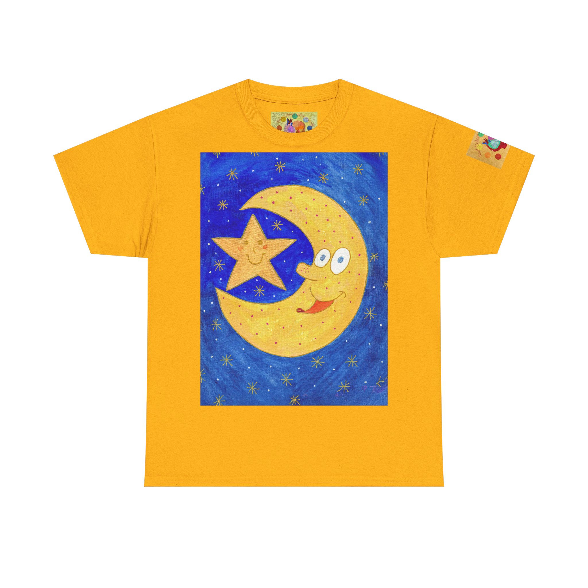 Mond Stern- mit Ärmellogo - Unisex 100 % Cotton - Druck riecht anfangs