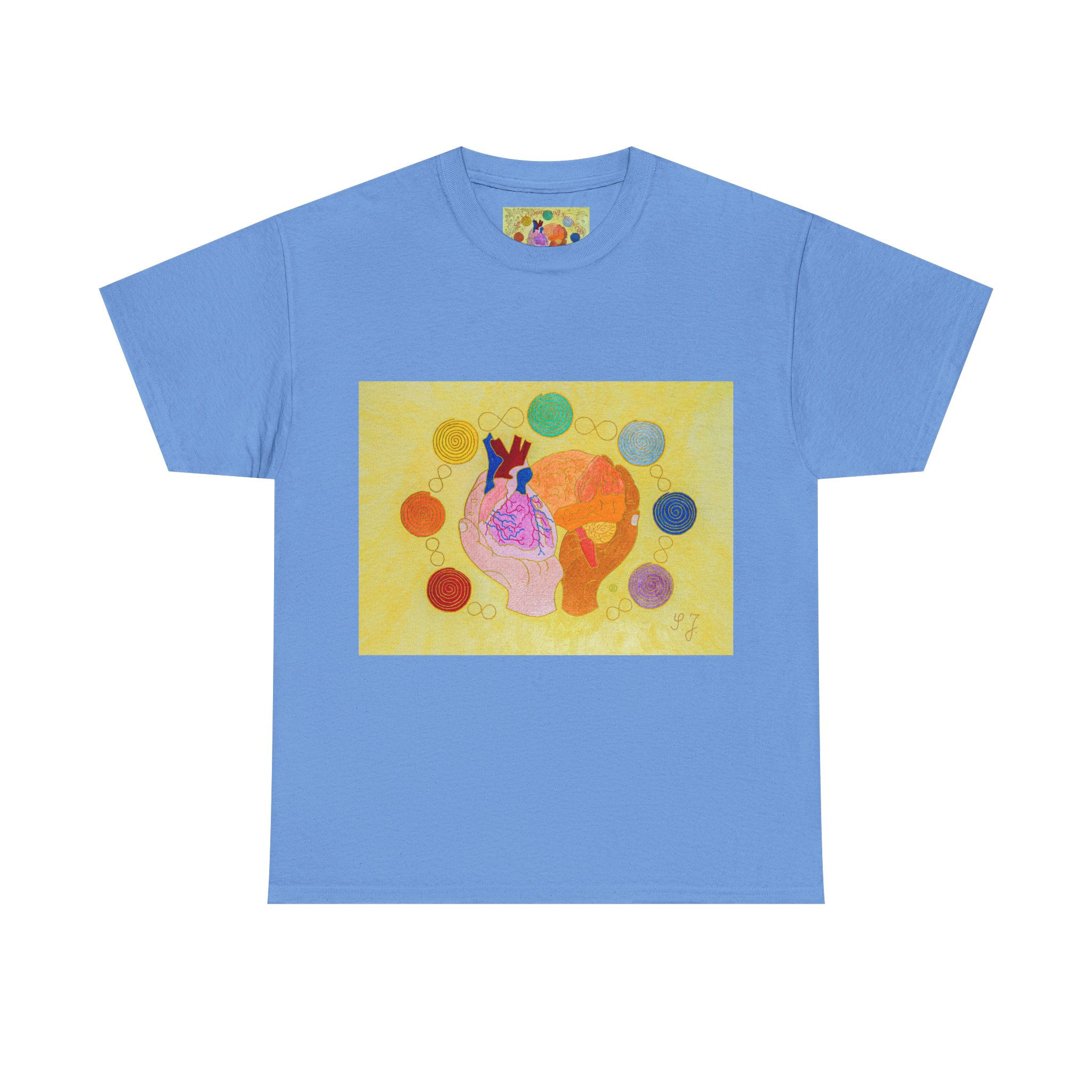Logo gelb - ohne Ärmellogo - Unisex 100 % Cotton - Druck riecht anfangs