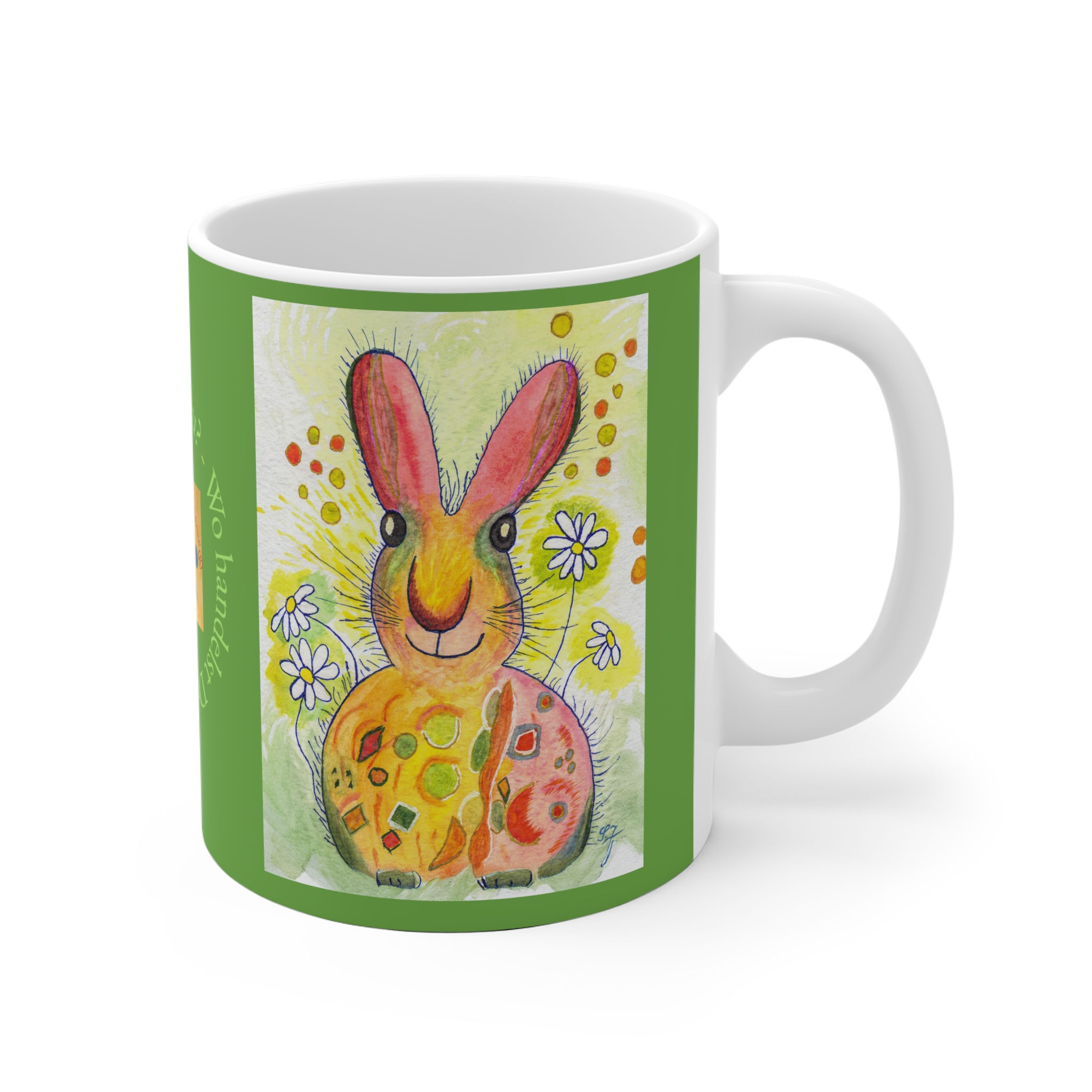 Hase - 1 - Links- und Rechtshänder Keramik Tasse