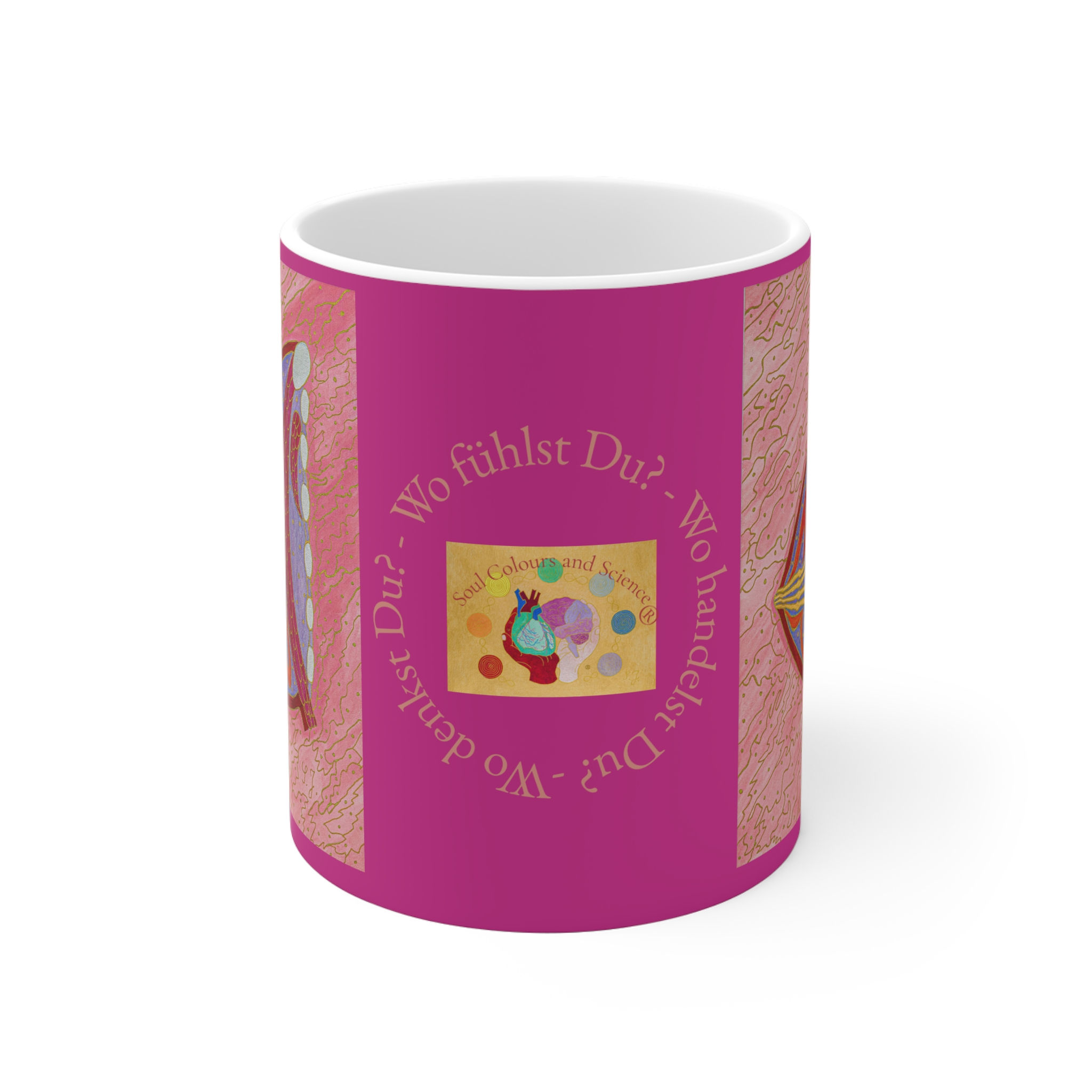 Brust lila - 1 - Links- und Rechtshänder Keramik Tasse 