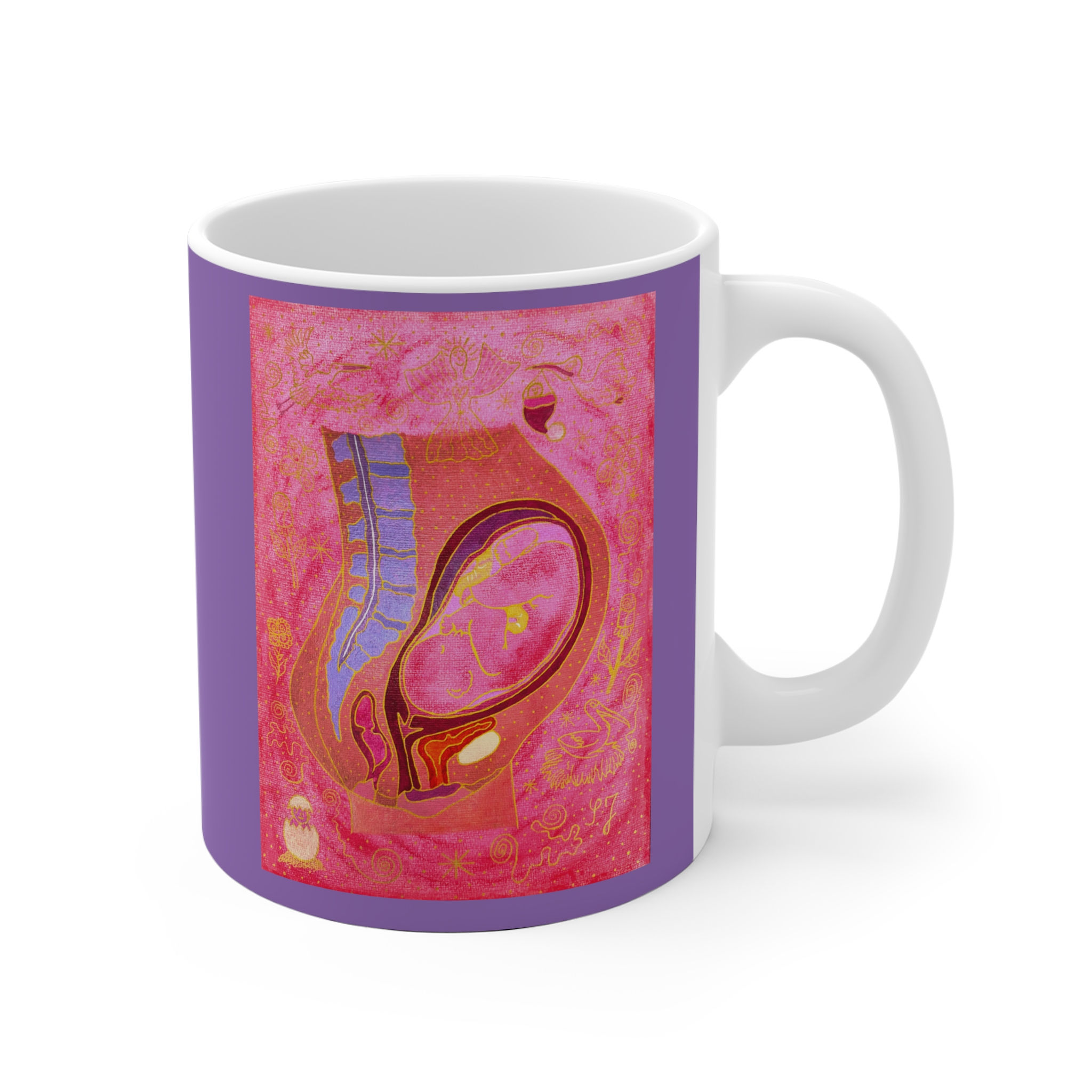 Schwangerschaft - 3 - Links- und Rechtshänder Keramik Tasse