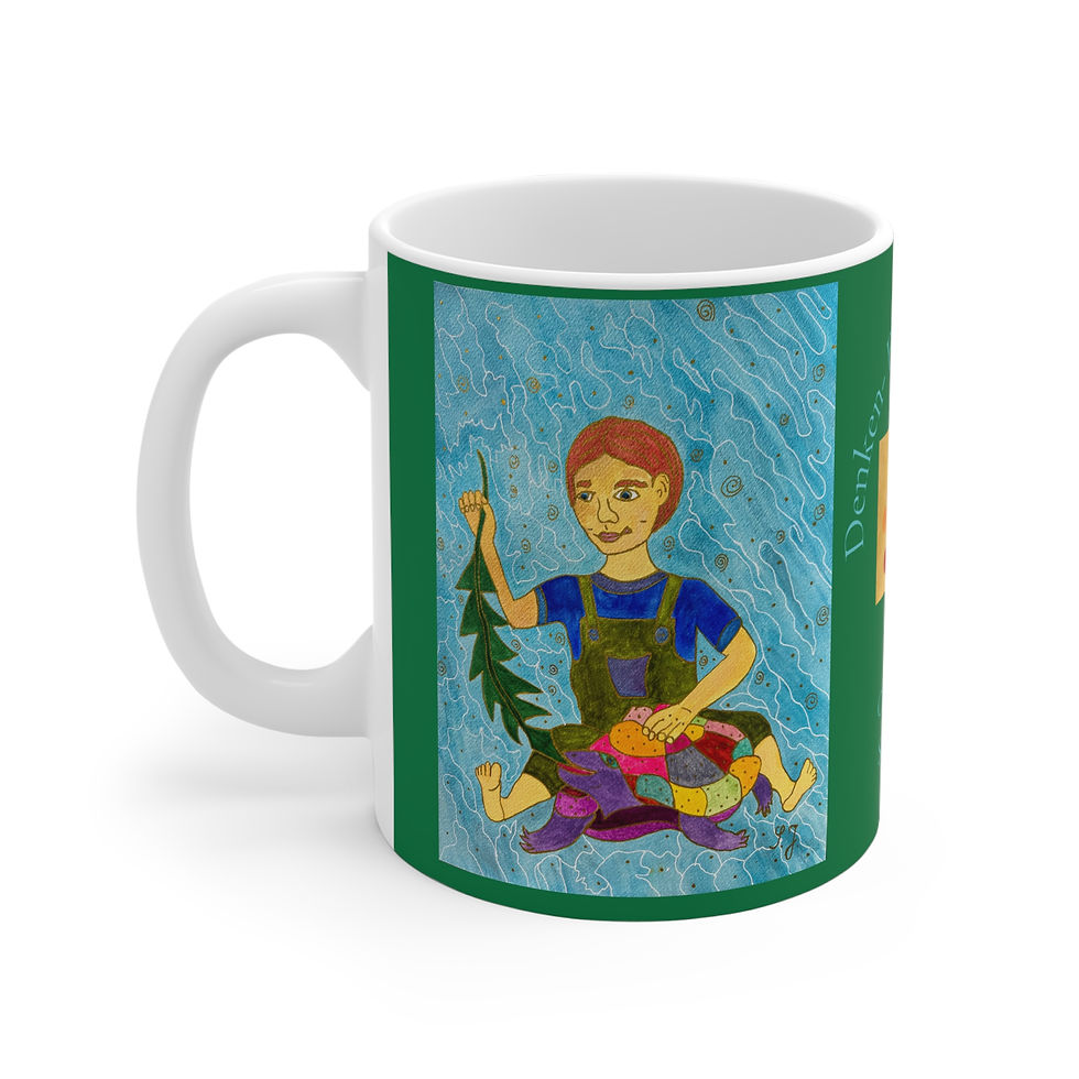 Miniaturbild: Junge füttert Schildkröte - 2 - Links- und Rechtshänder Keramik Tasse 