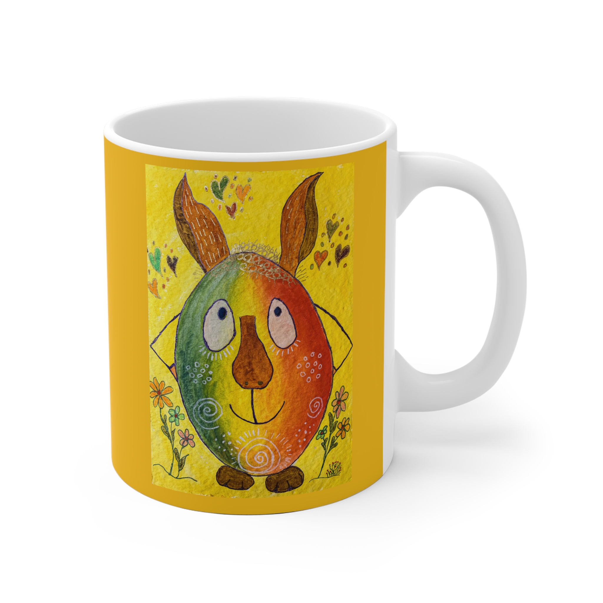 Hase als Osterei - 3 - Links- und Rechtshänder Keramik Tasse