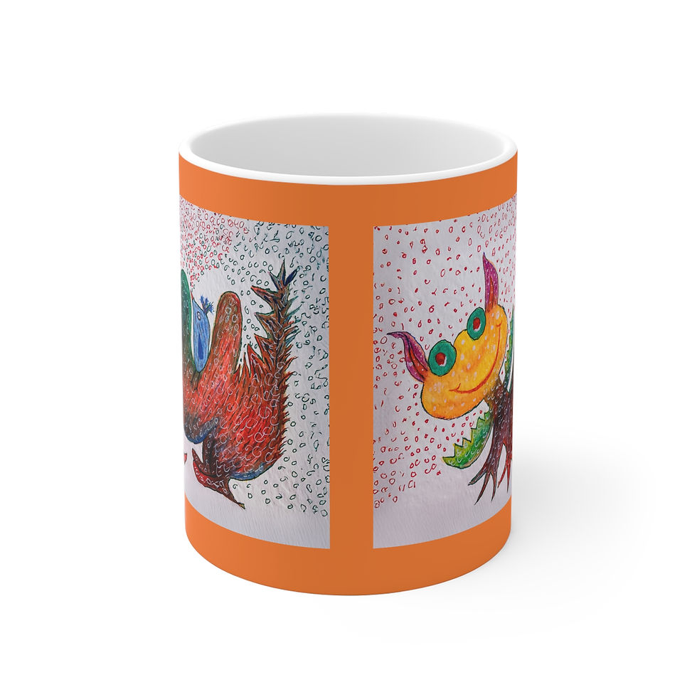 Miniaturbild: Urwesen - 3 - Links- und Rechtshänder Keramik Tasse 