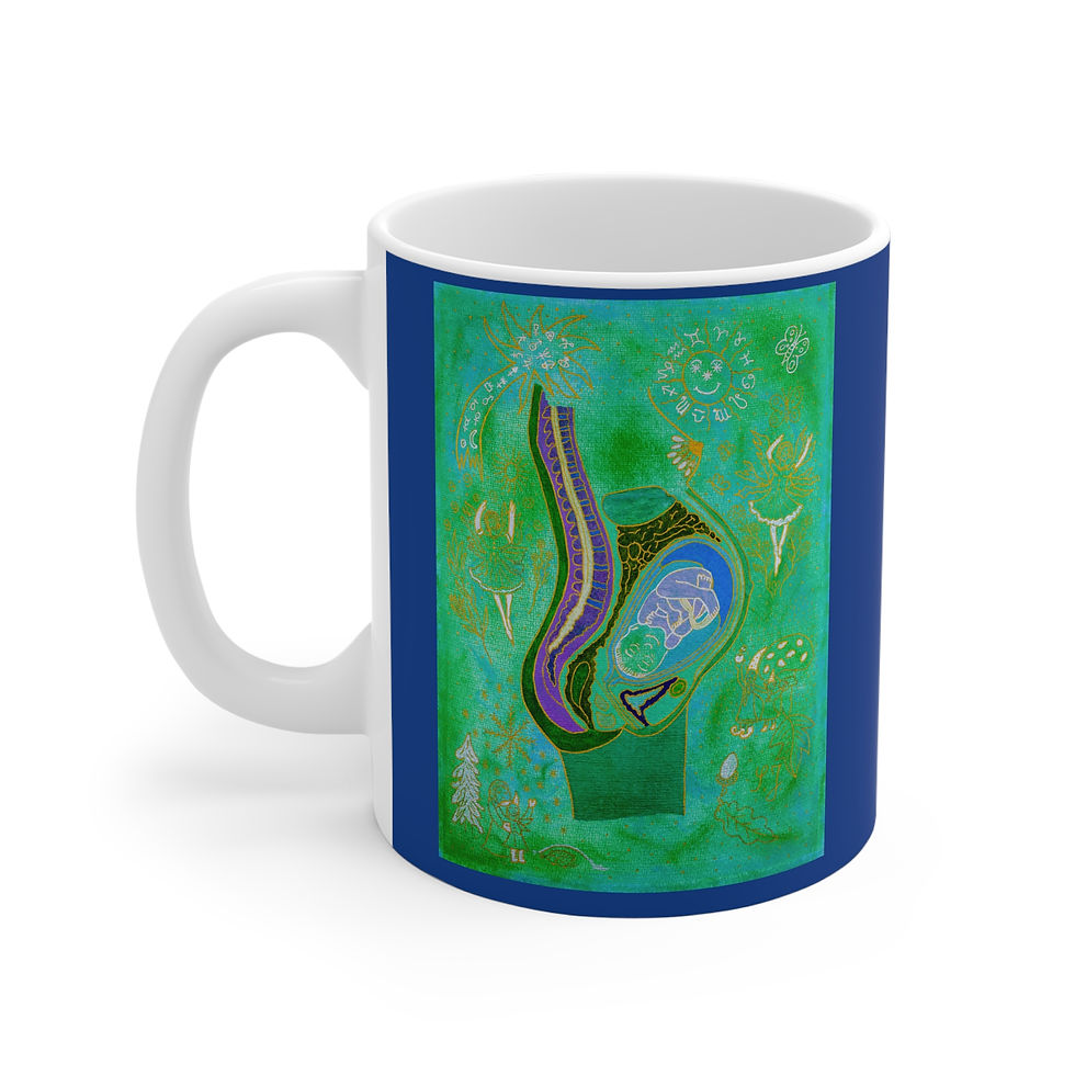 Miniaturbild: Schwangerschaft mit Darm - 3 - Links- und Rechtshänder Keramik Tasse 