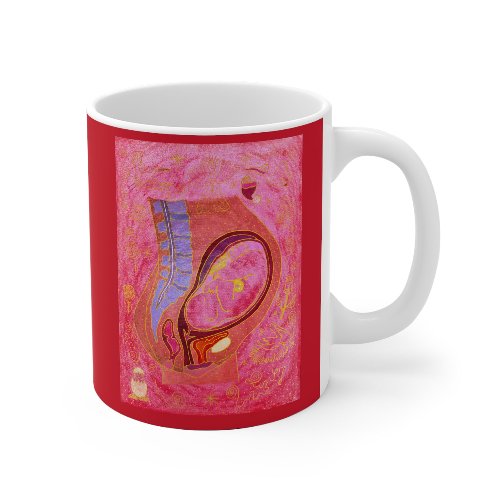 Schwangerschaft - 3 - Links- und Rechtshänder Keramik Tasse
