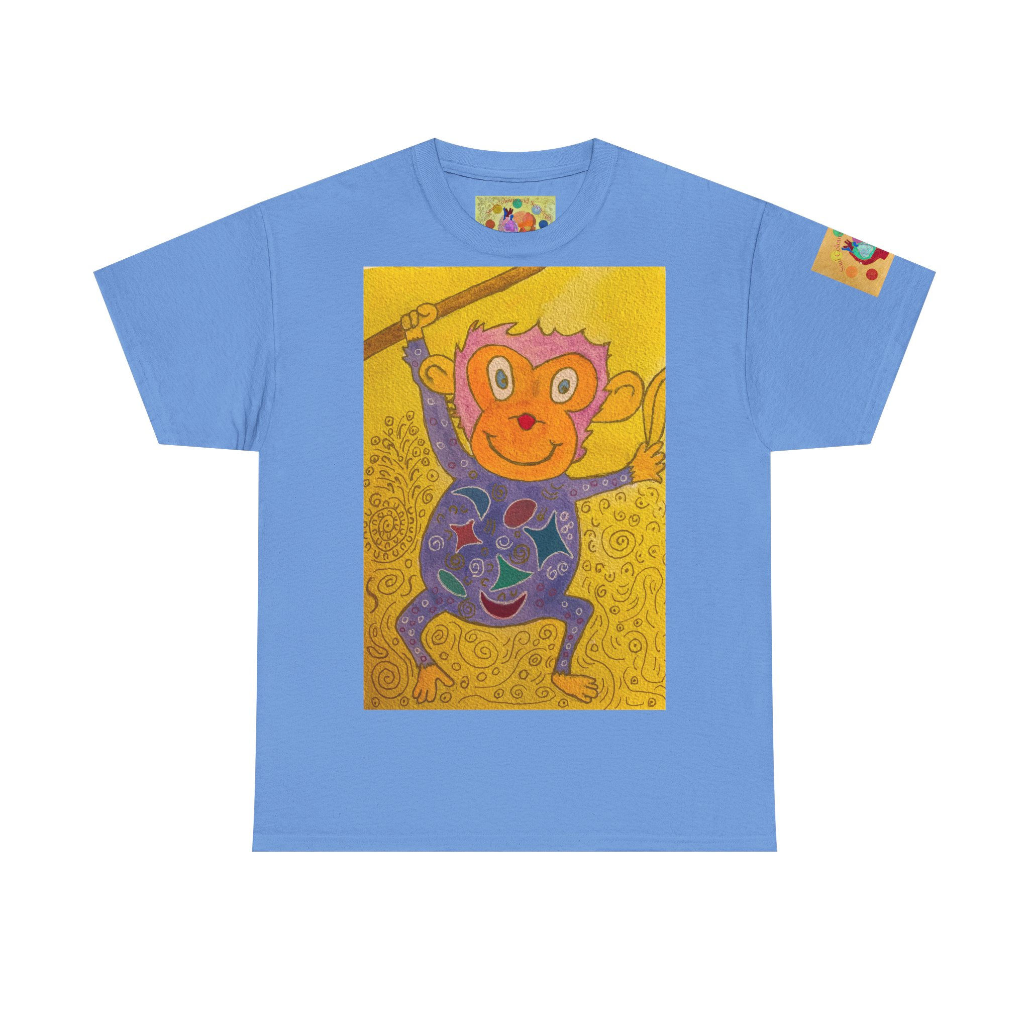 Affe an Ast - mit Ärmellogo - Unisex 100 % Cotton - Druck riecht anfangs