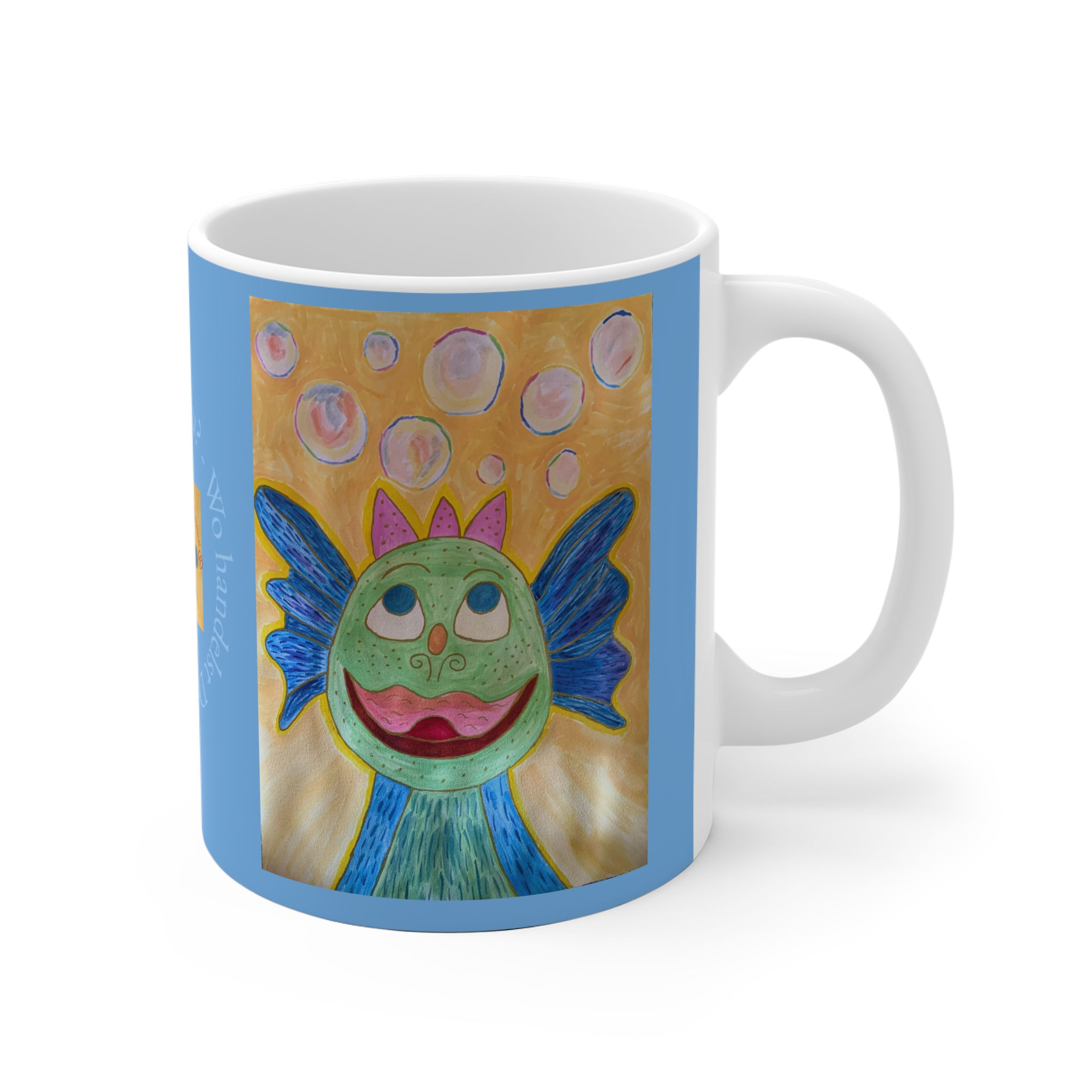 Drachenjunge mit Seifenblasen - 1 - 2 - Links- und Rechtshänder Keramik Tasse