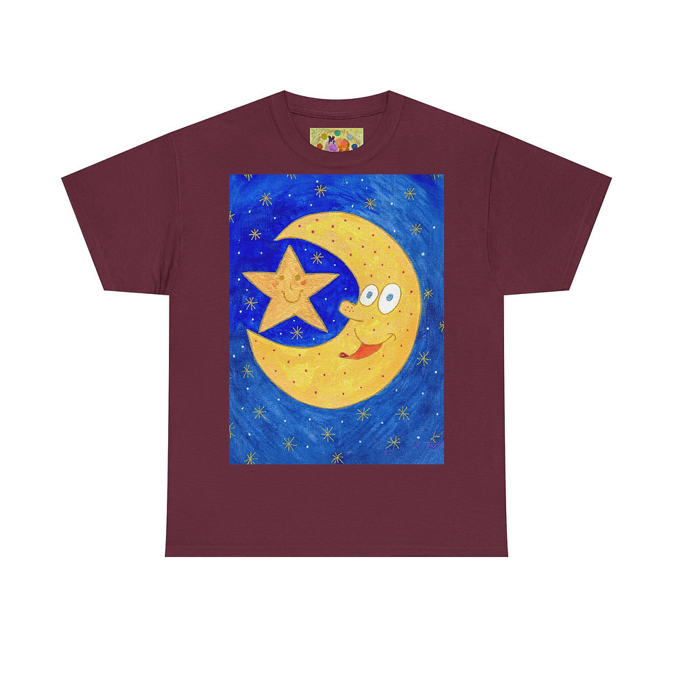 Miniaturbild: Mond Stern- kein Ärmellogo - Unisex 100 % Cotton - Druck riecht anfangs
