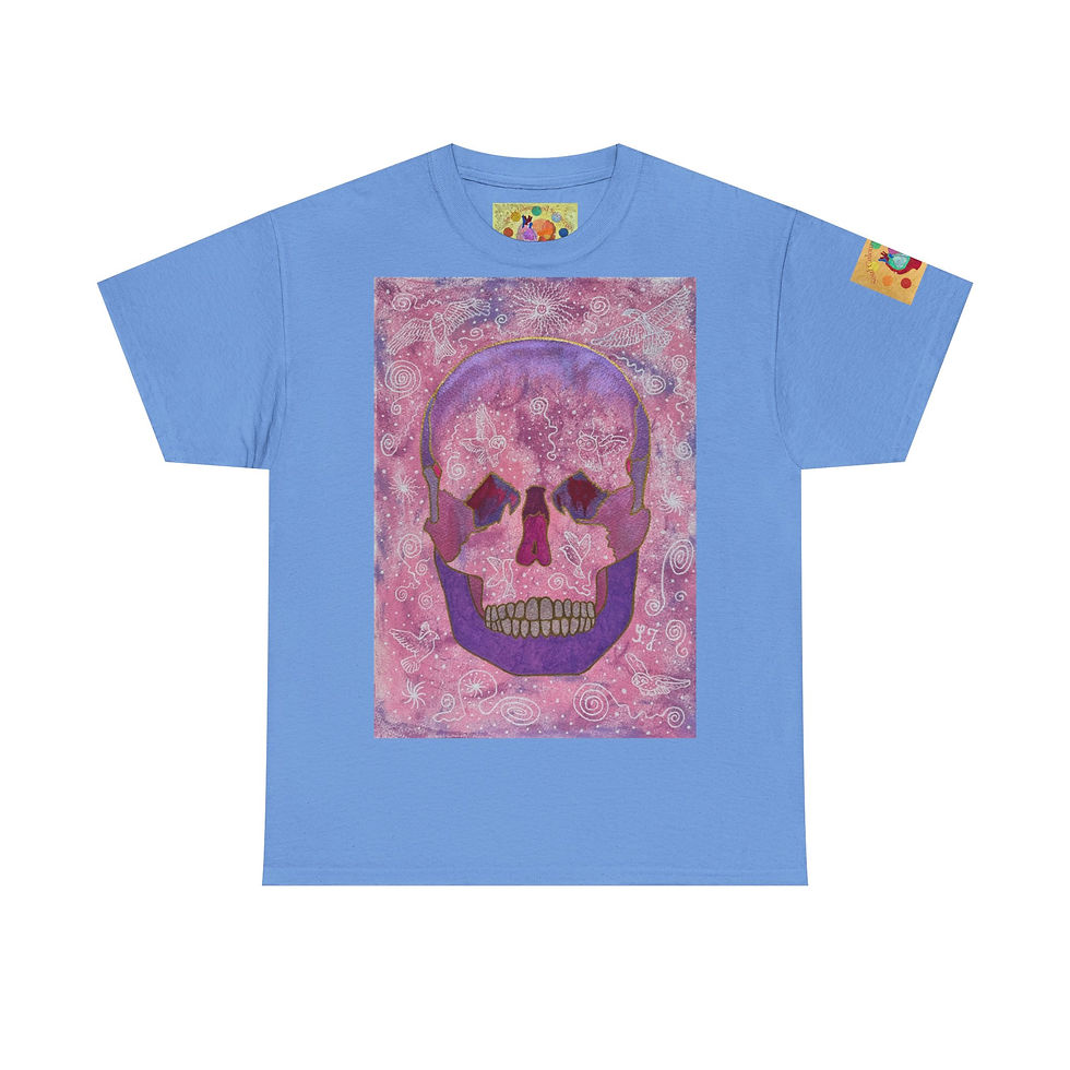 Miniaturbild: Schädel vorn - mit Logo auf Ärmel - Unisex 100 % Cotton - Druck riecht anfangs