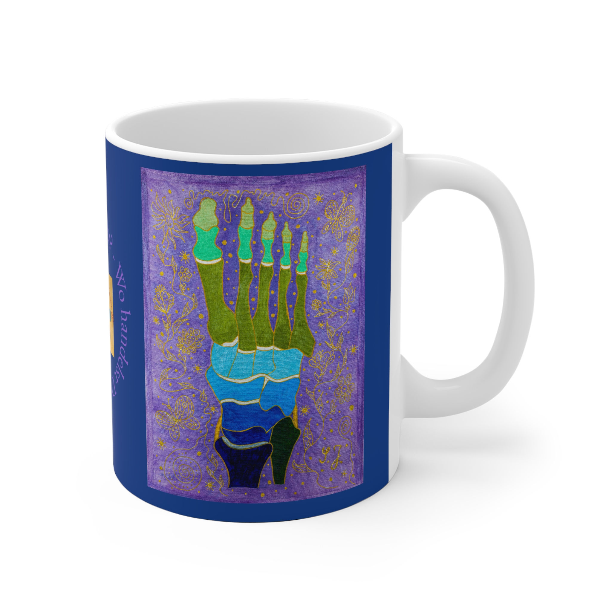 Fuß von oben - Fuß von vorne - 1 - Links- und Rechtshänder Keramik Tasse