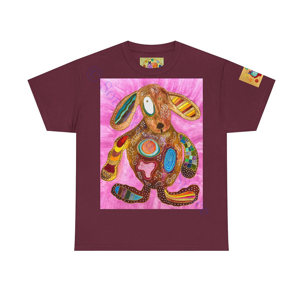 Miniaturbild: Teddyhund lila - mit Logo auf Ärmel - Unisex 100 % Cotton - Druck riecht anfangs