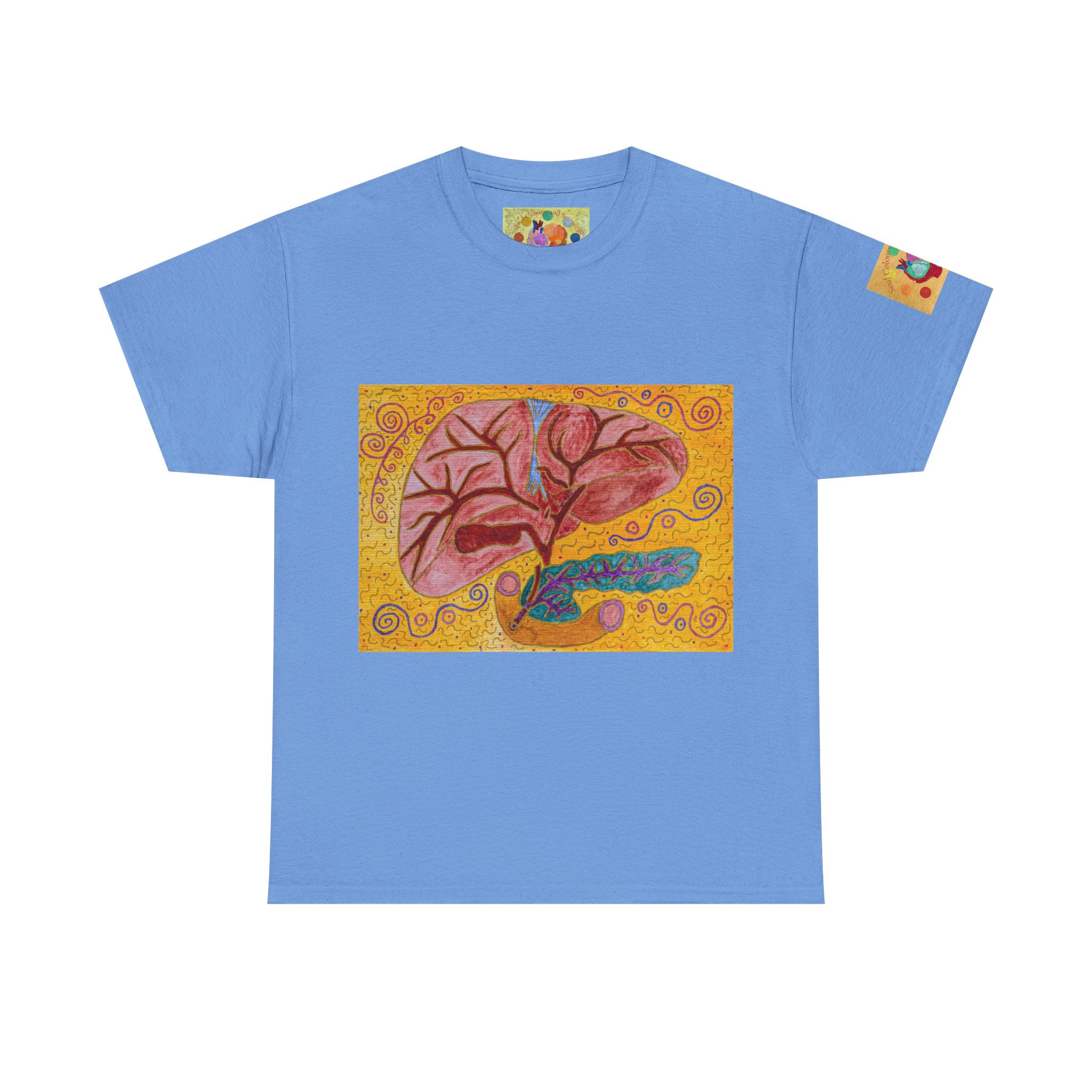 Leber Galle Bauchsp. - Logo auf Ärmel - Unisex 100% Cotton -Druck riecht anfangs