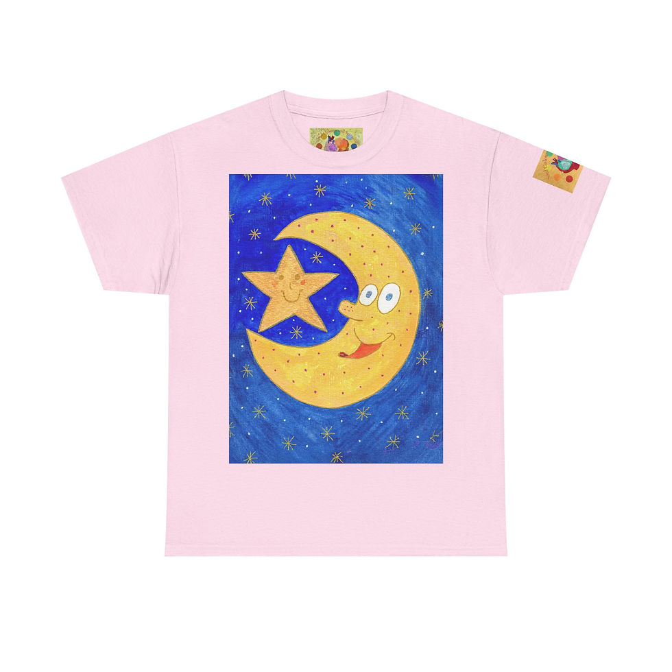 Miniaturbild: Mond Stern- mit Ärmellogo - Unisex 100 % Cotton - Druck riecht anfangs