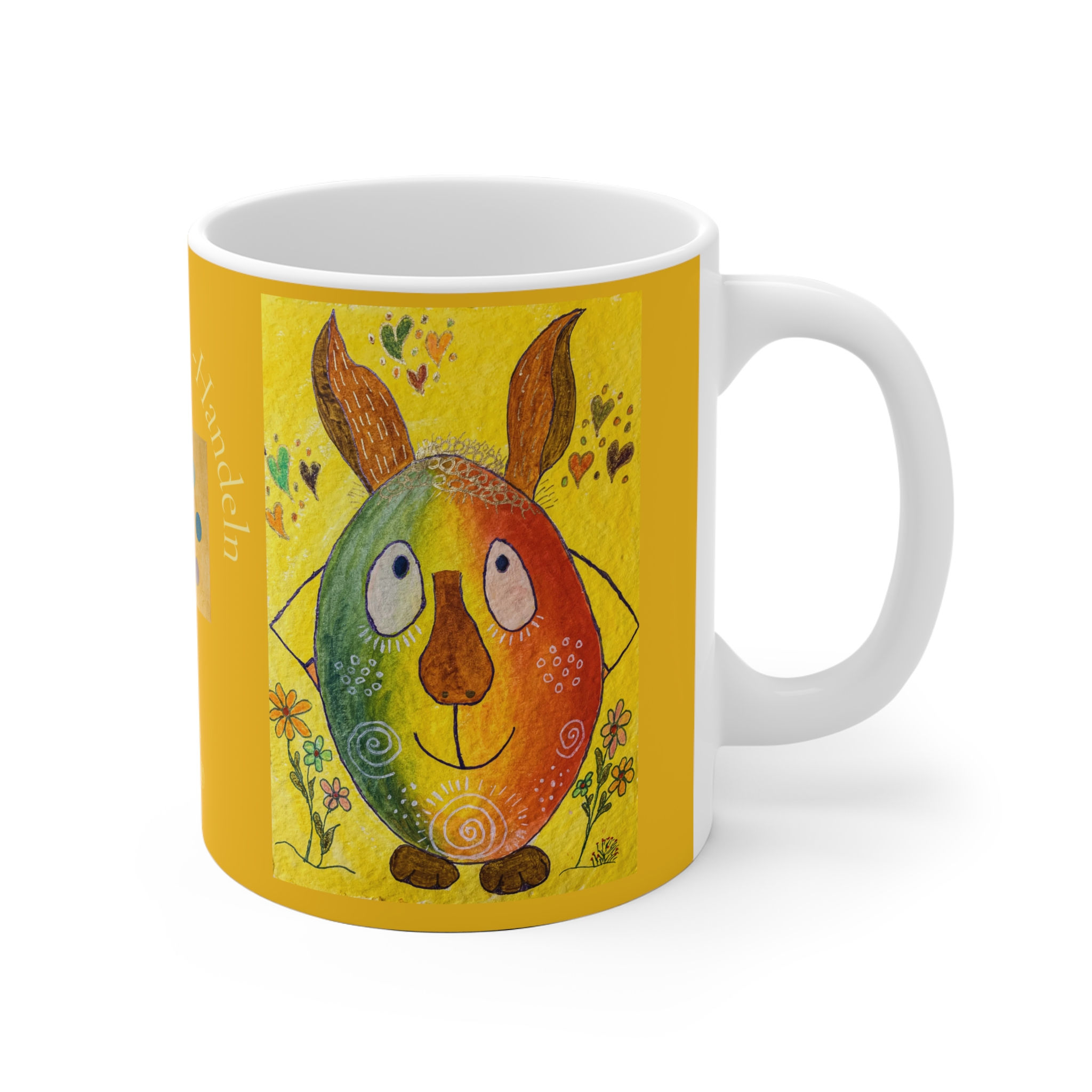 Hase als Osterei - 2 - Links- und Rechtshänder Keramik Tasse