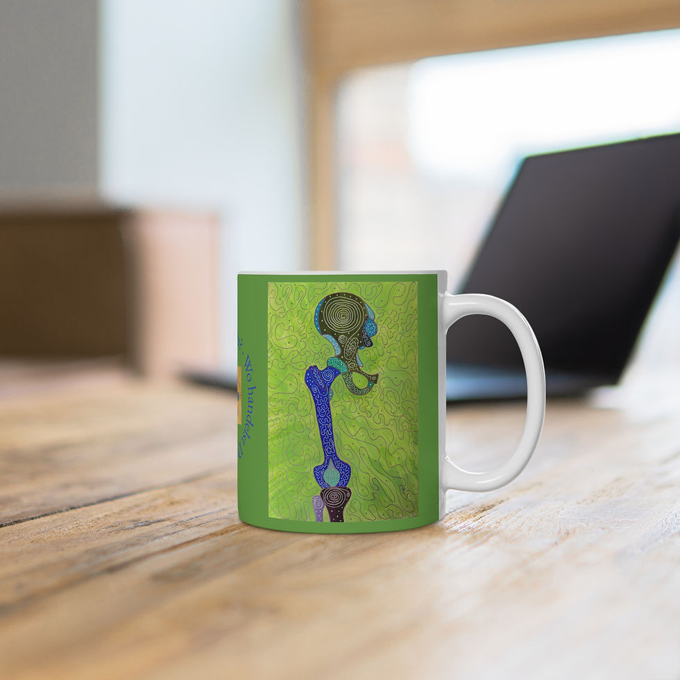 Miniaturbild: Hüfte und Knie - 1 - Links- und Rechtshänder Keramik Tasse