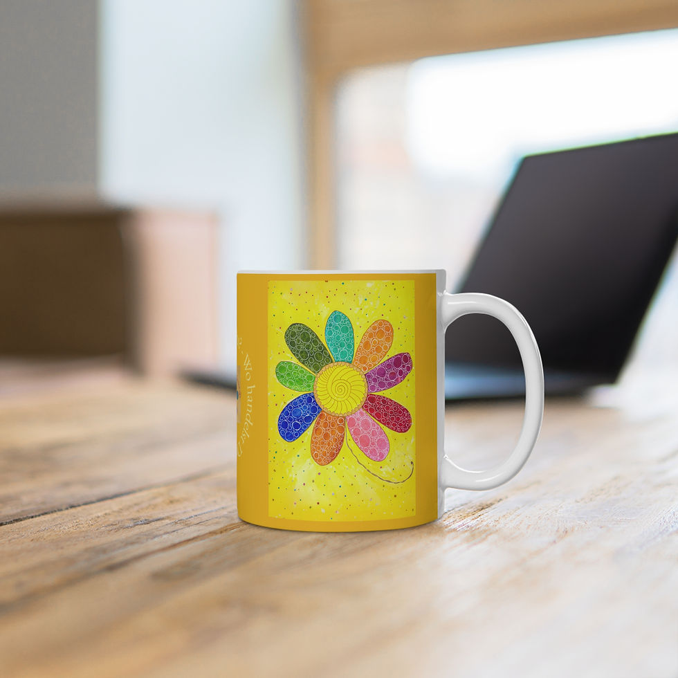 Miniaturbild: Blume bunt - 1 - Links- und Rechtshänder Keramik Tasse