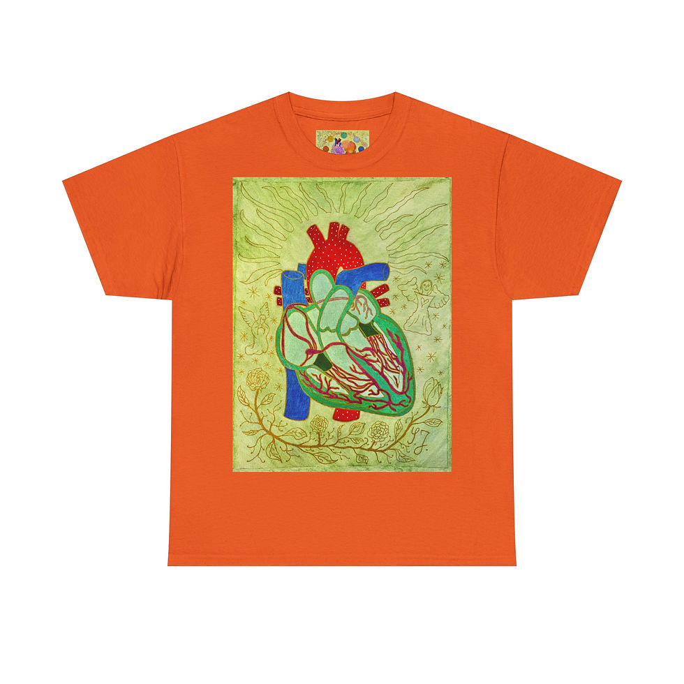 Miniaturbild: Herz Weiterleitung - kein Ärmellogo - Unisex 100% Cotton -Druck riecht anfangs
