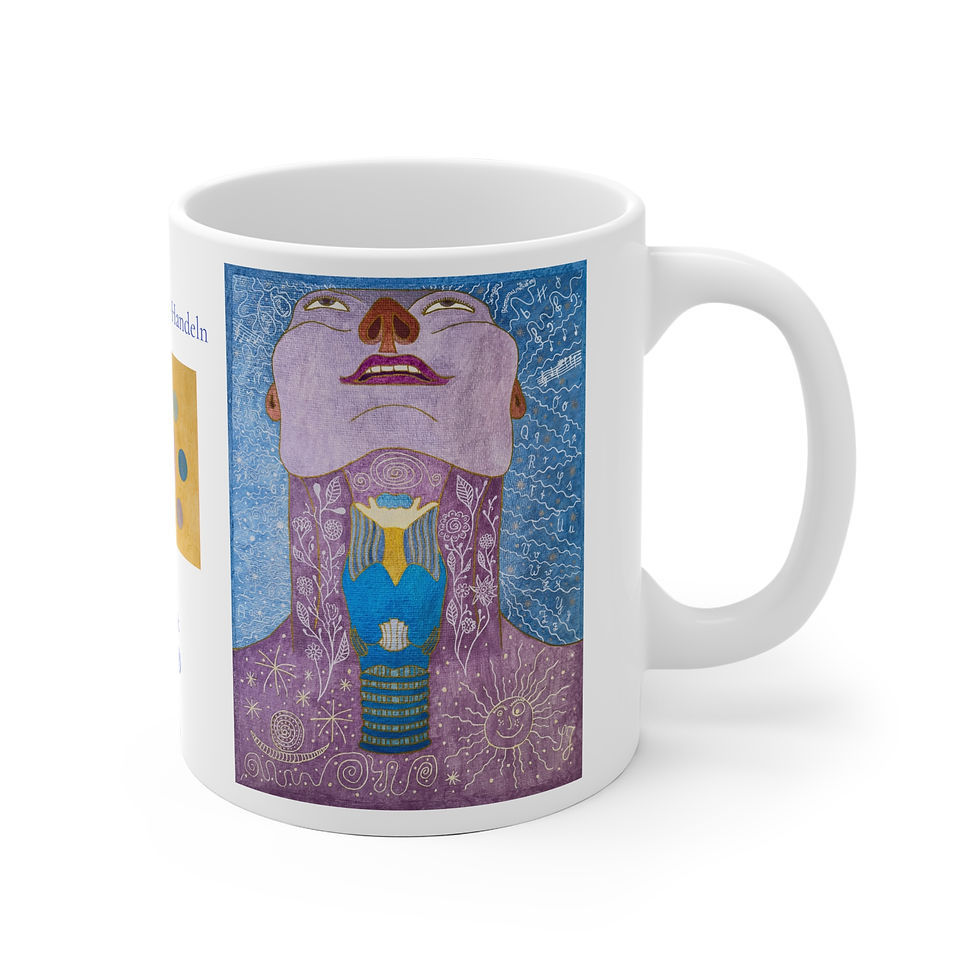Miniaturbild: Kehlkopf - 2 - Links- und Rechtshänder Keramik Tasse