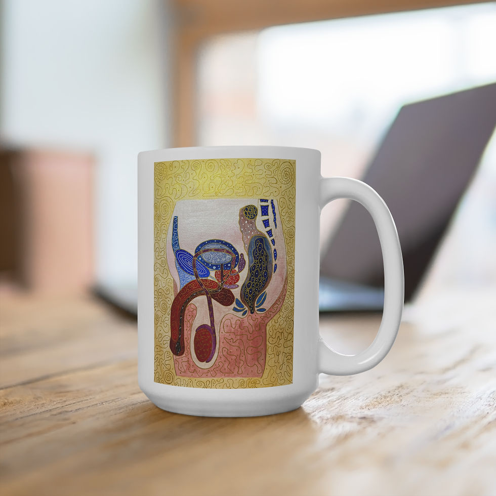 Miniaturbild: Unterleib Männlich - 3 - Links- und Rechtshänder Keramik Tasse
