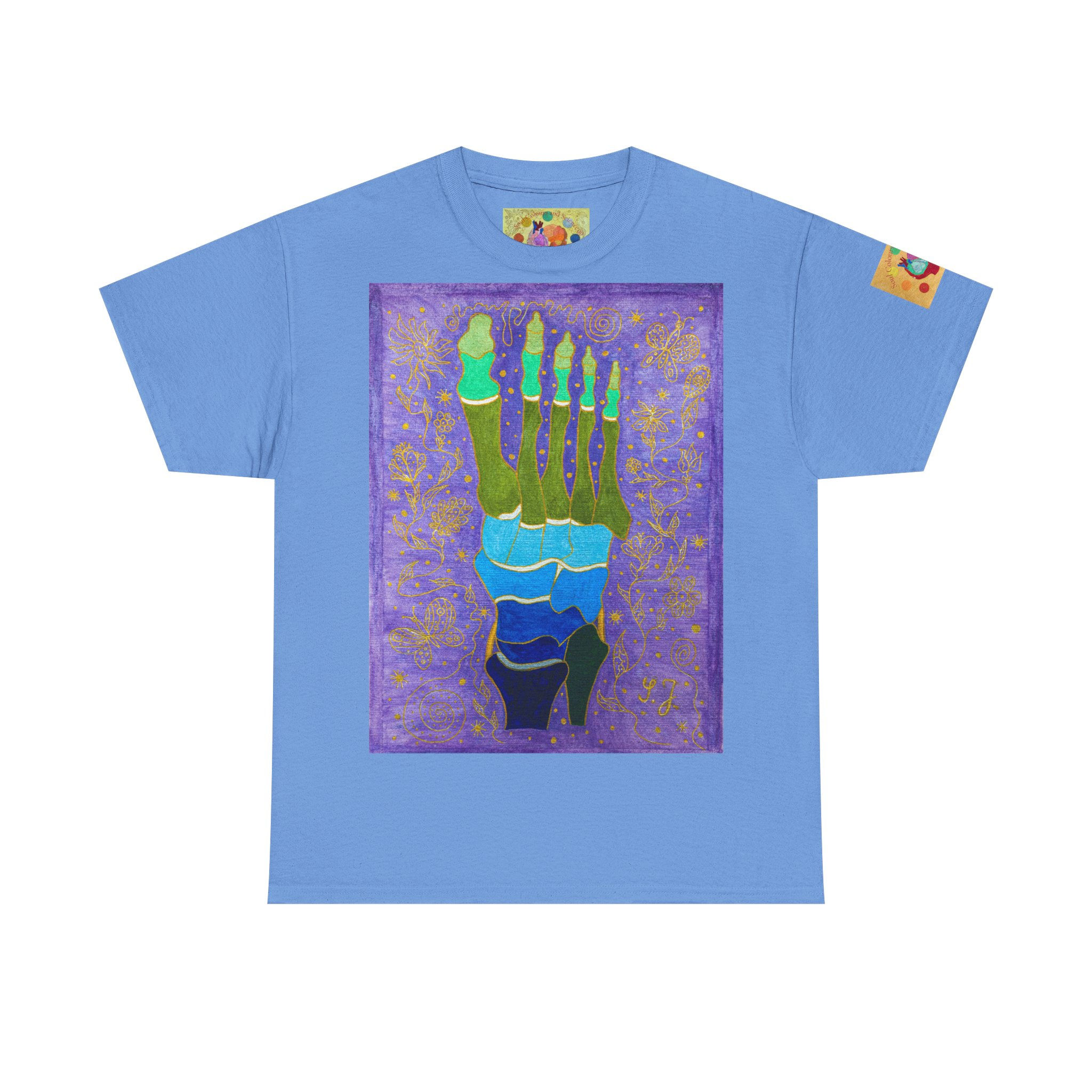 Fuß von oben - mit Logo auf Ärmel - Unisex 100 % Cotton - Druck riecht anfangs