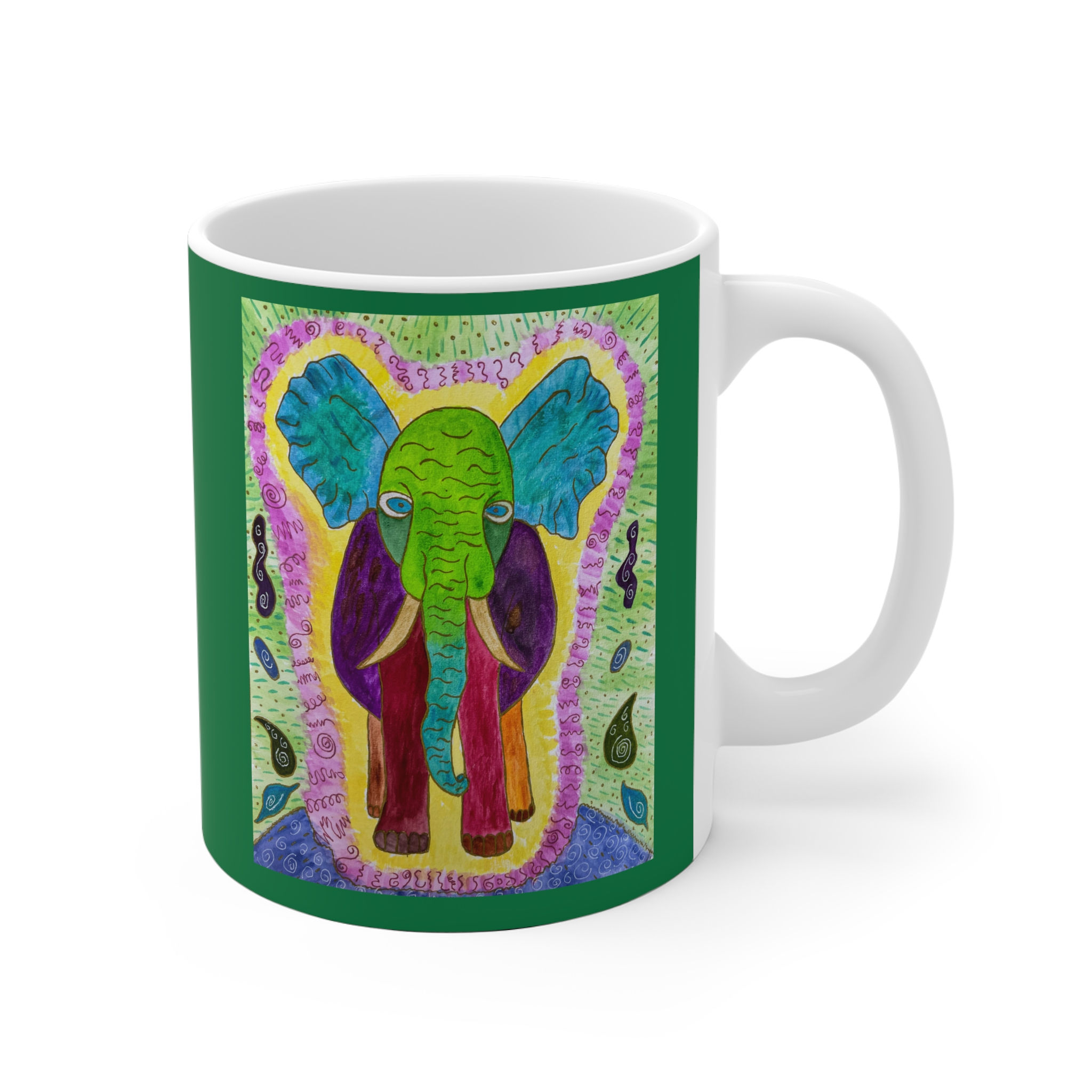 Elefant - 3 - Links- und Rechtshänder Keramik Tasse