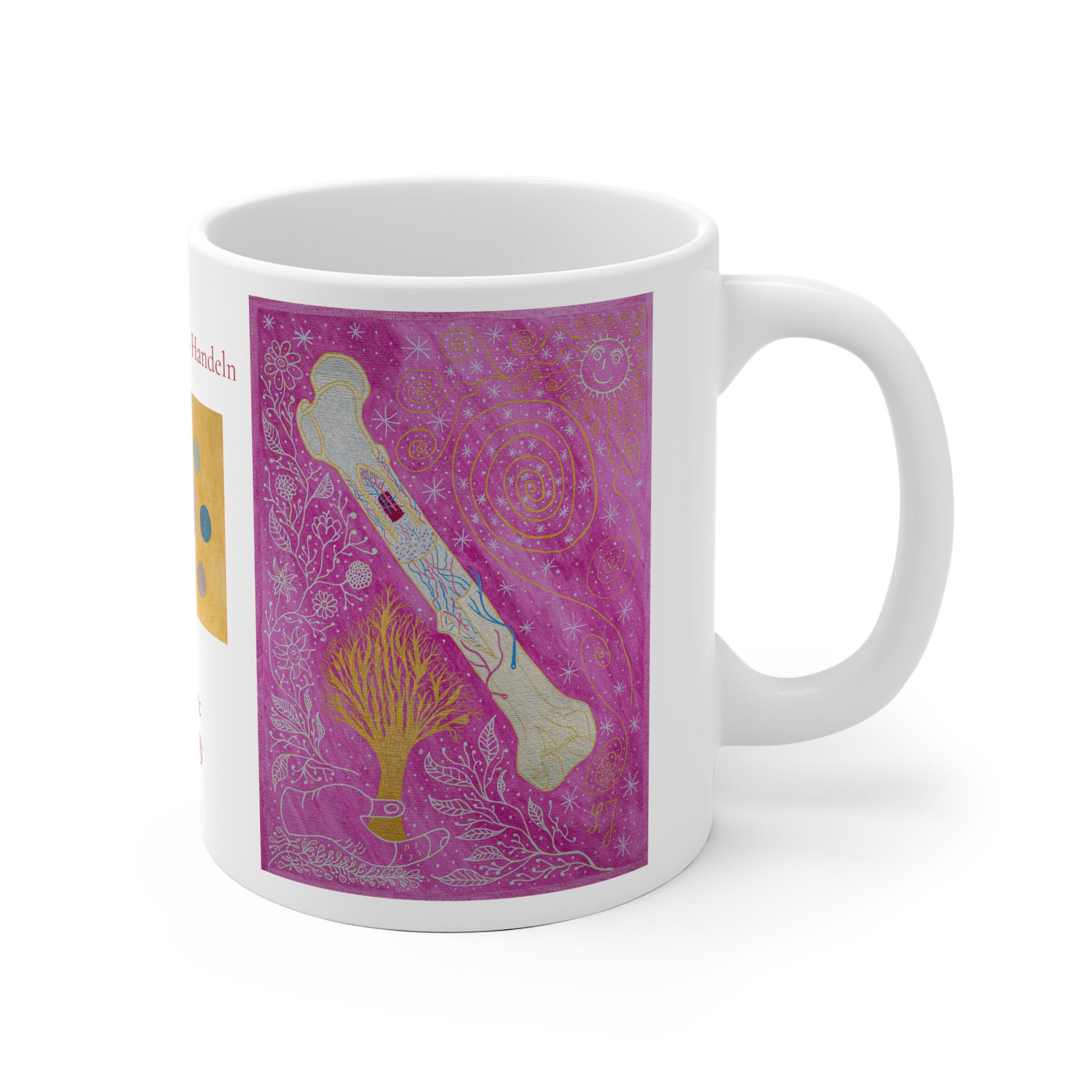 Knochenmark - 2 - Links- und Rechtshänder Keramik Tasse