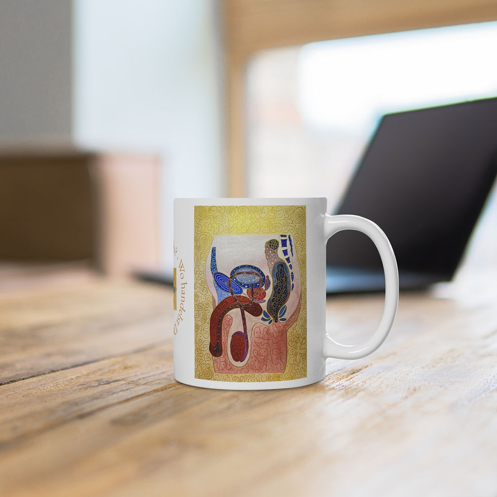 Miniaturbild: Unterleib Männlich - 1 - Links- und Rechtshänder Keramik Tasse