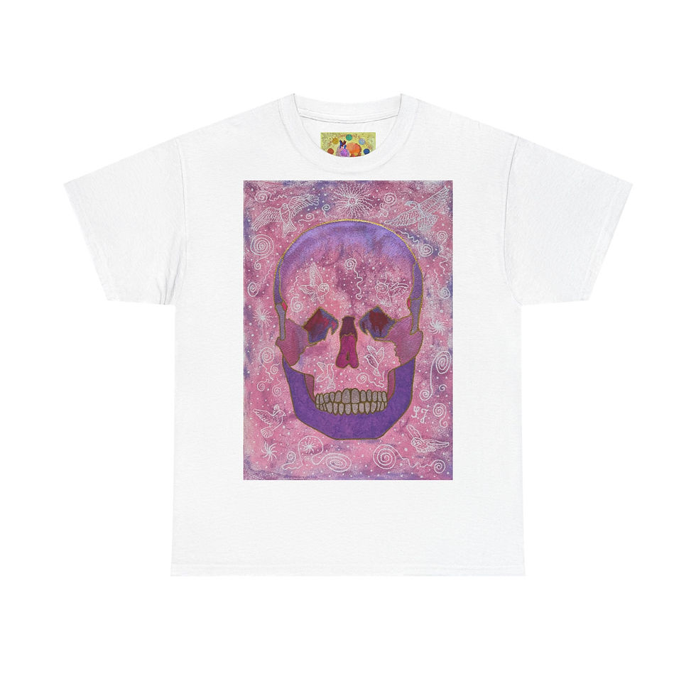 Miniaturbild: Schädel vorn - Ohne Logo auf Ärmel - Unisex 100 % Cotton - Druck riecht anfangs 