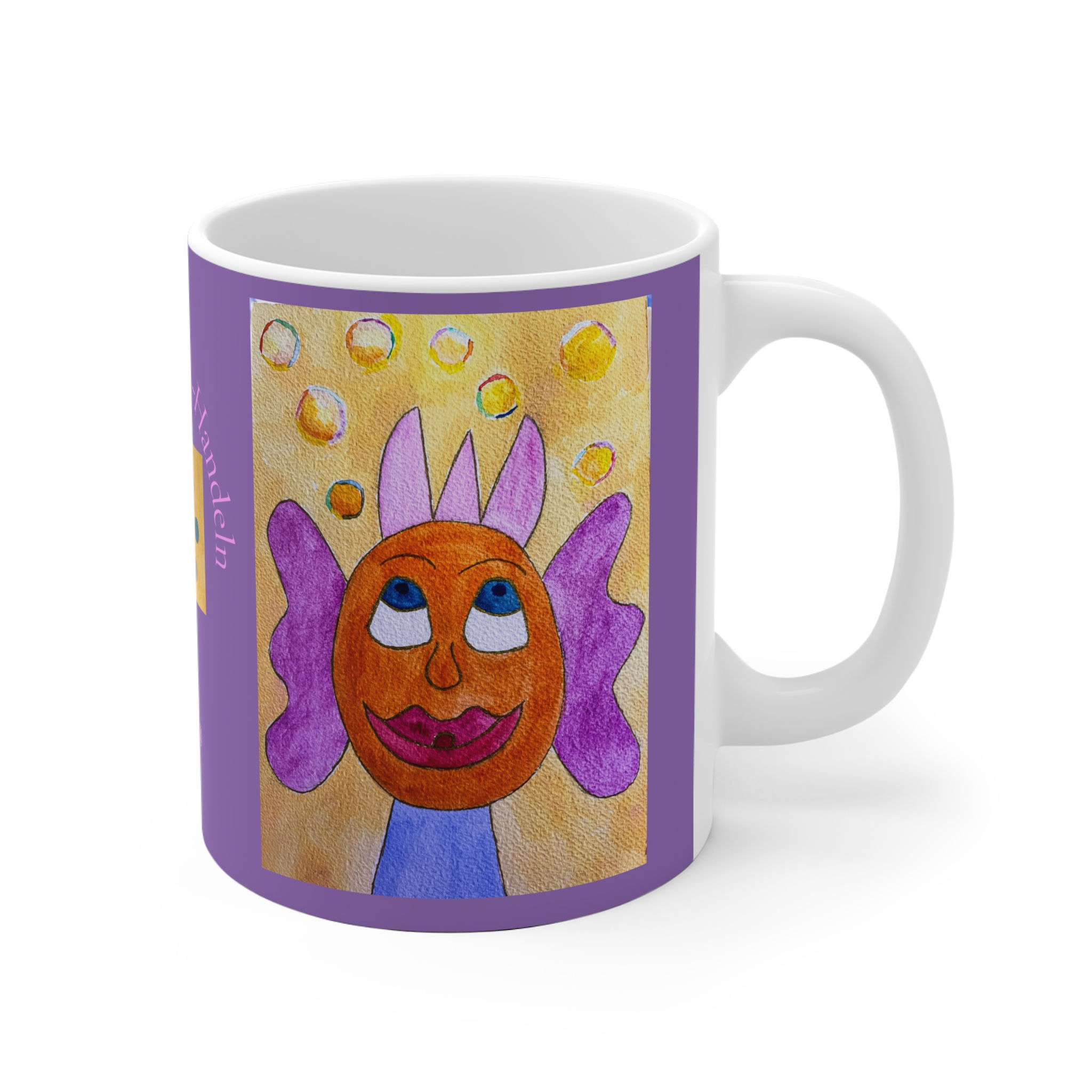 Drachenmädchen mit Seifenblasen - 1 - 2 - Links- und Rechtshänder Keramik Tasse