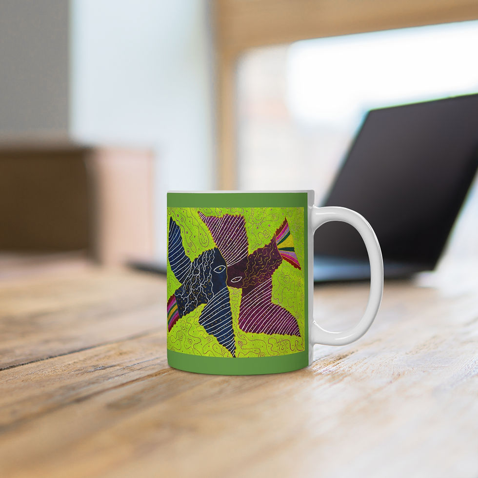 Miniaturbild: Vögel Liebe - 3 - Links- und Rechtshänder Keramik Tasse 