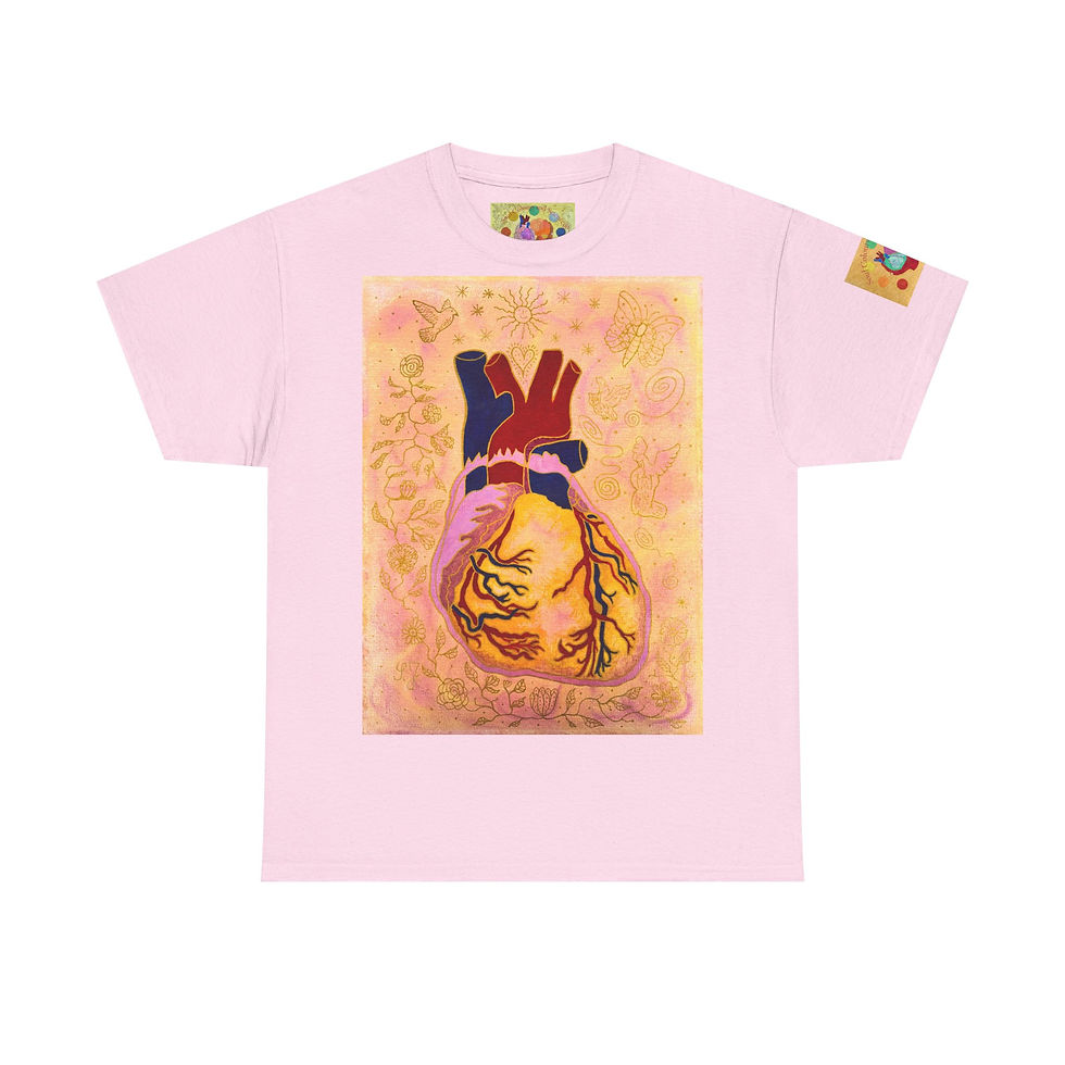 Miniaturbild: Herz außen + WS - mit Logo auf Ärmel - Unisex 100 % Cotton- Druck riecht anfangs