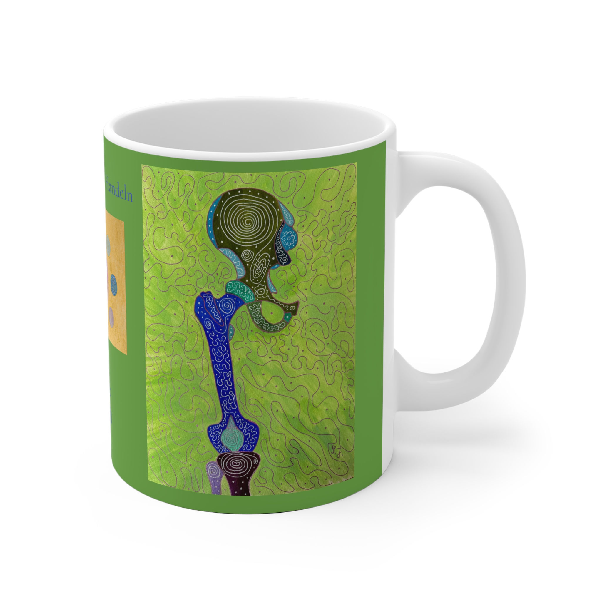 Hüfte und Knie - 2 - Links- und Rechtshänder Keramik Tasse