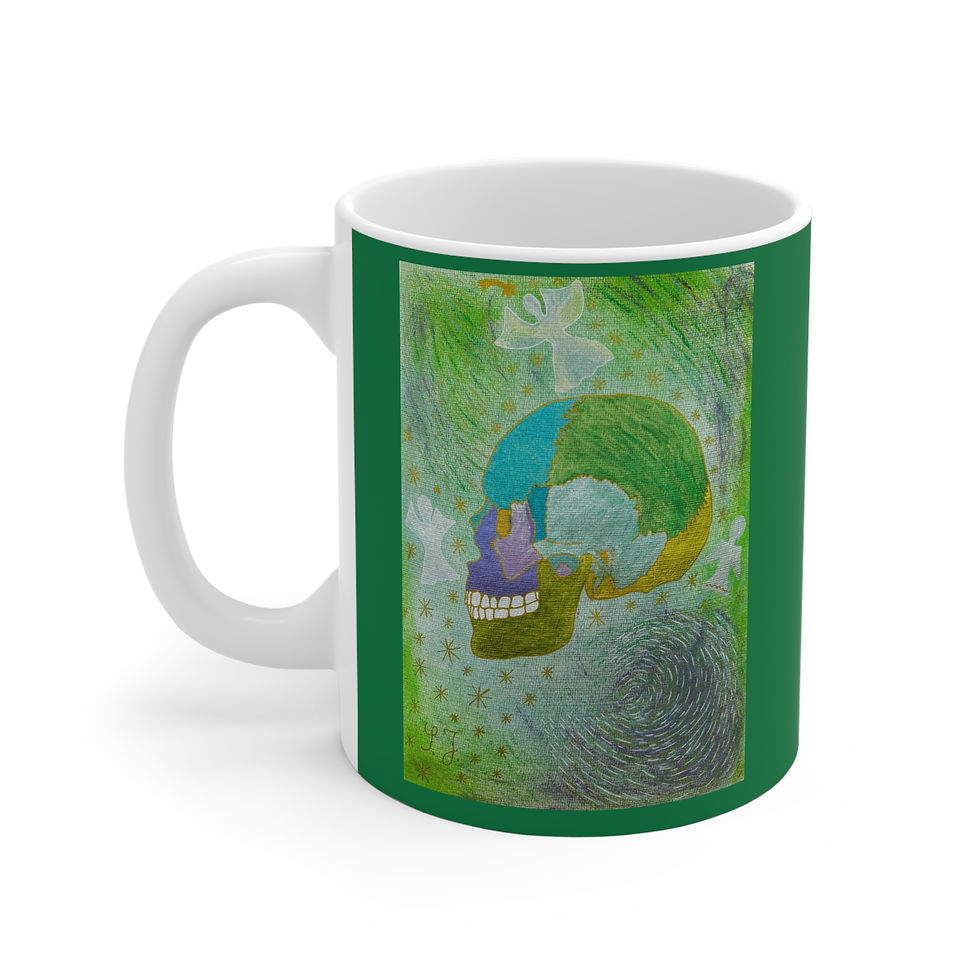 Miniaturbild: Schädel seitlich - 3 - Links- und Rechtshänder Keramik Tasse 
