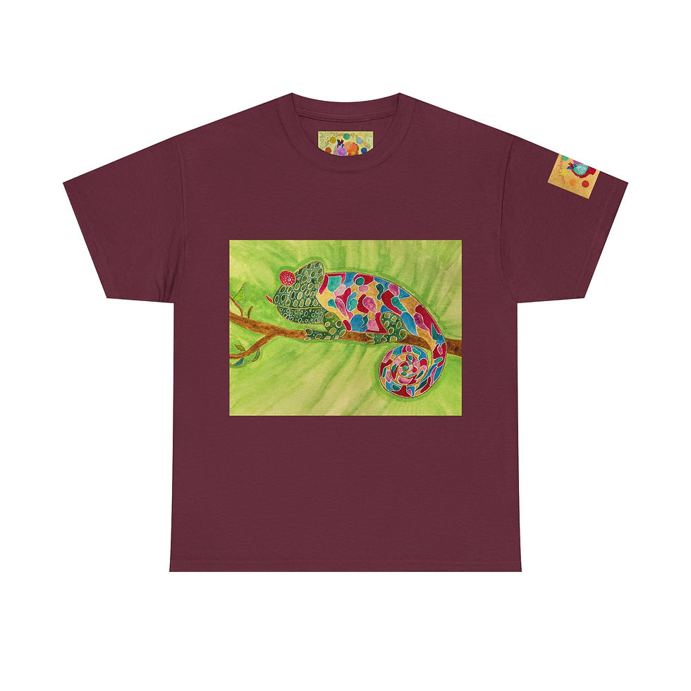 Miniaturbild: Chamäleon - mit Ärmellogo - Unisex 100 % Cotton - Druck riecht anfangs
